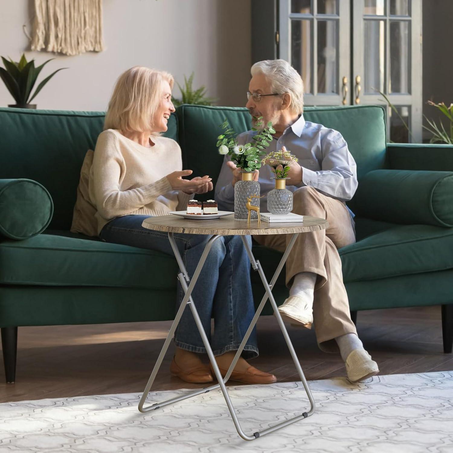 Mesa de bandeja de TV plegable Fleecy Day redonda 44 cm