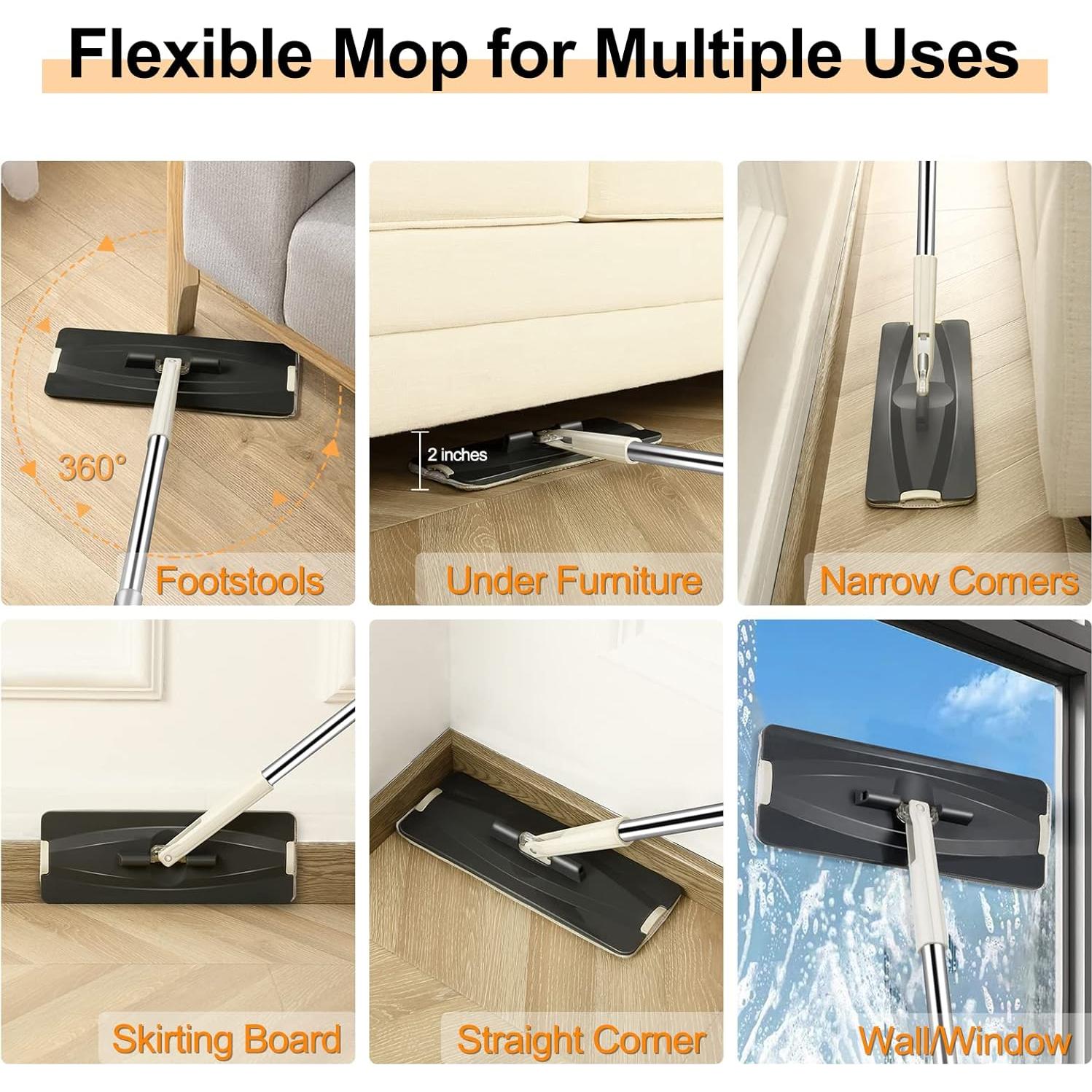 Juego de trapeador y cubo Jelymark 3 cámaras con 4 almohadillas