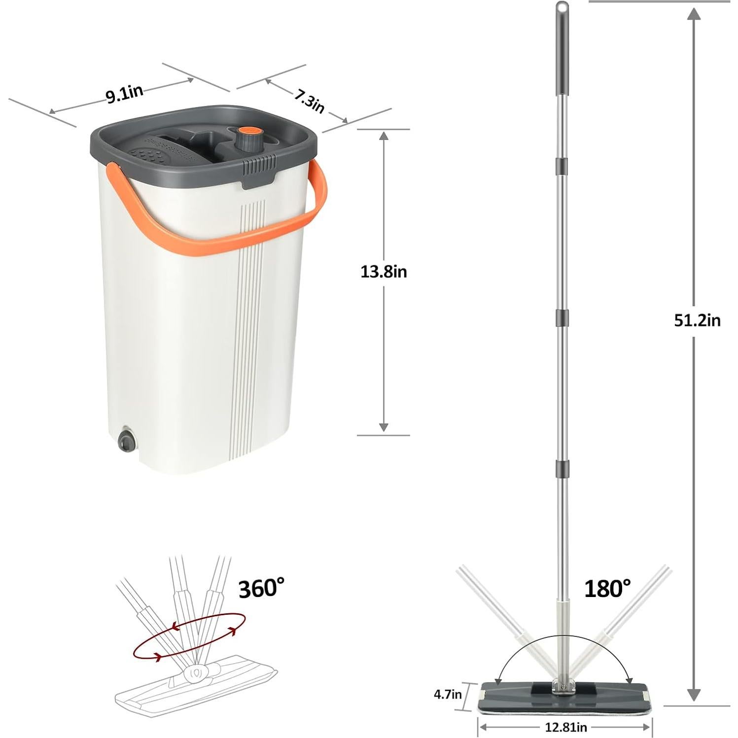 Juego de trapeador y cubo Jelymark 3 cámaras con 4 almohadillas