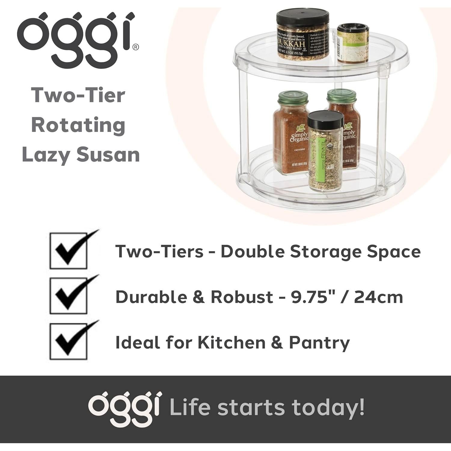 Organizador Giratorio Oggi 2 Niveles 24.77 cm para Cocina