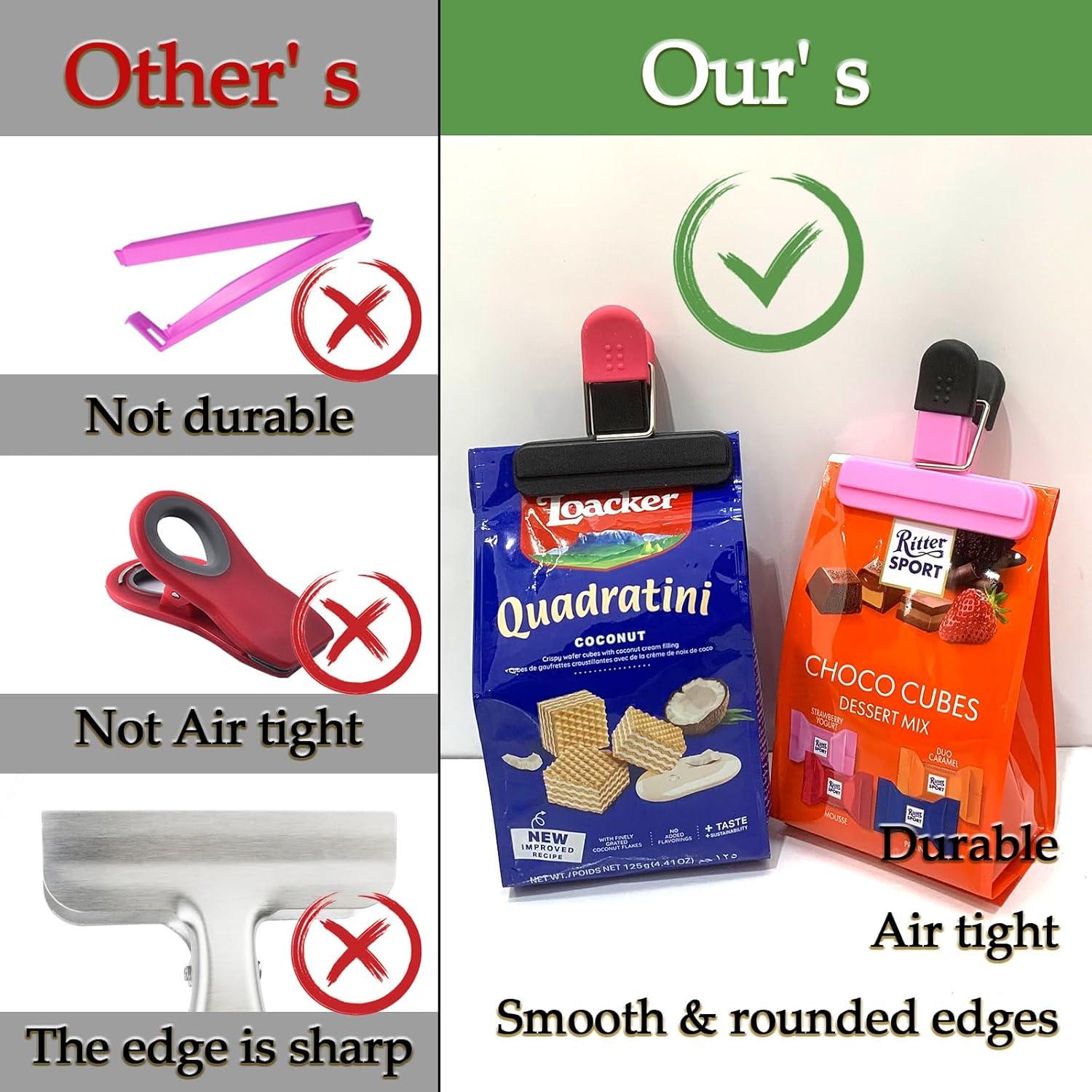 11 Clips de Bolsa de Comida Aranray - 3 Grandes, 6 Pequeños, 2 Redondos