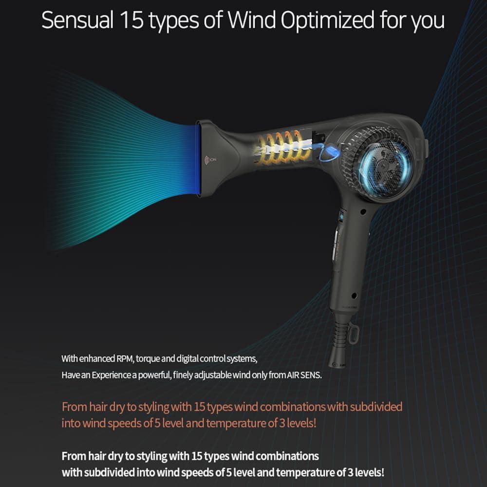 Secador de Pelo Profesional JMW AIR Sense I - 15 Vientos, 3 Calor