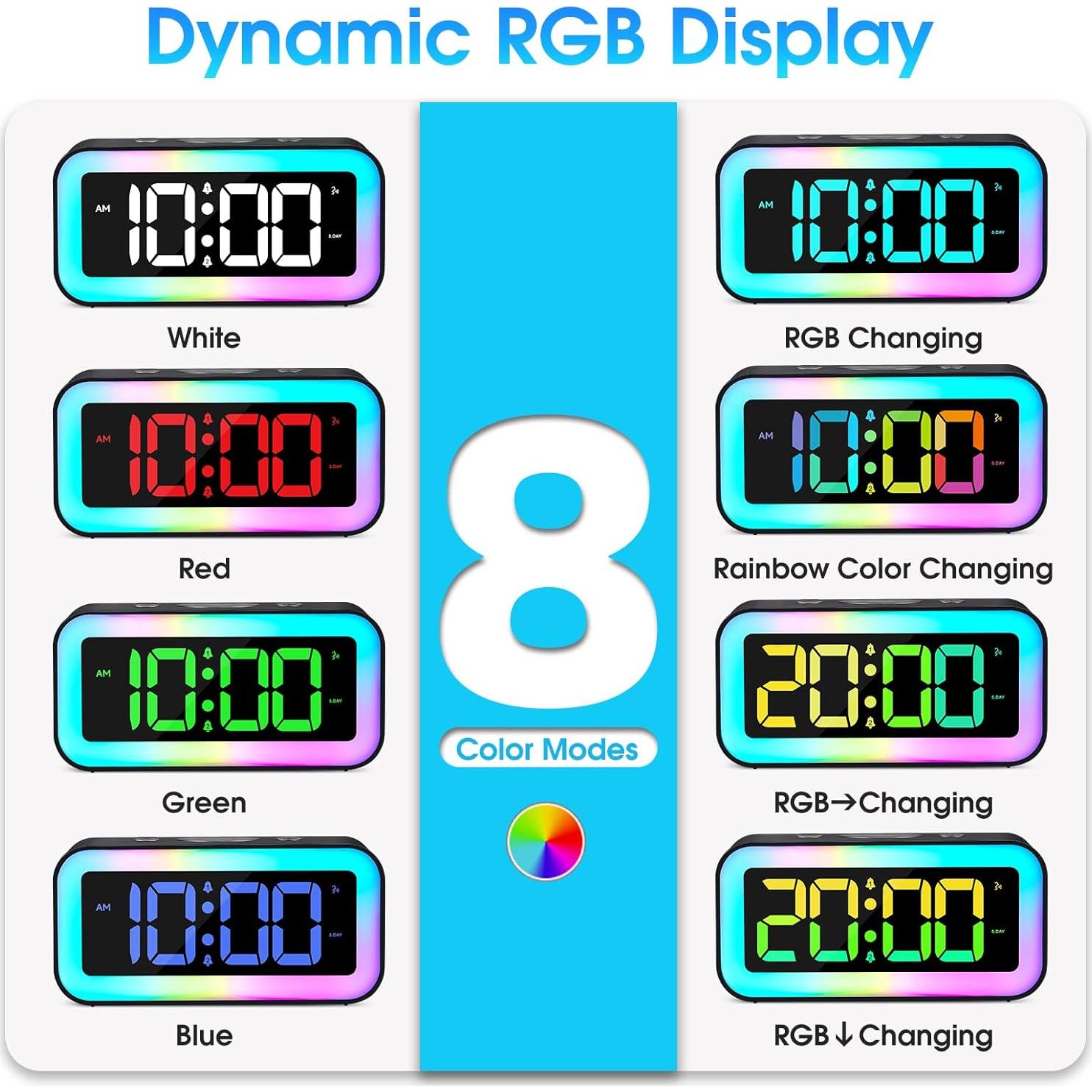 Reloj Despertador Ruidoso Cadmos 202DYNAMIC con Luz RGB