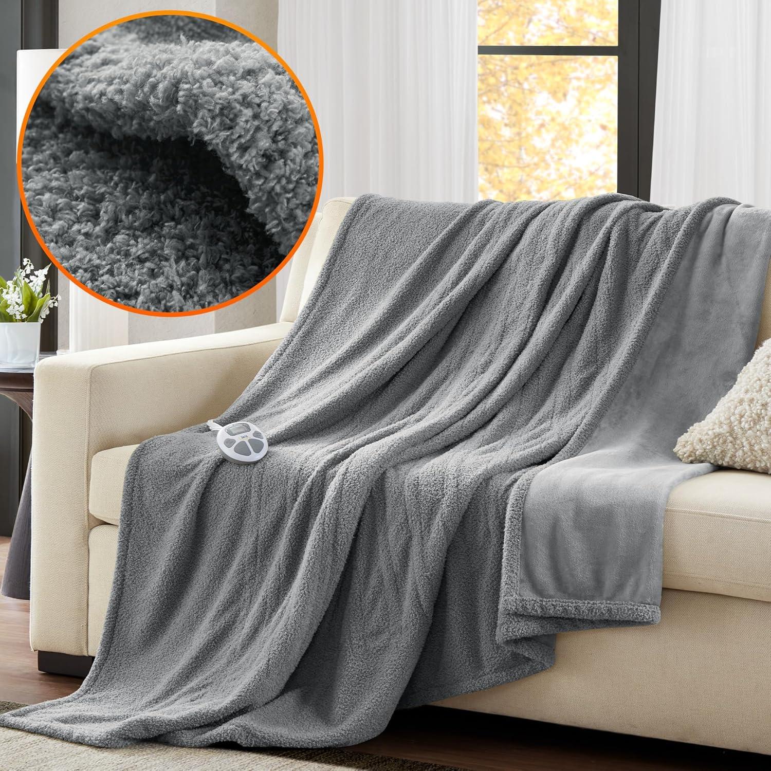 Manta Térmica Serta Individual 157x213 cm Gris Eléctrica