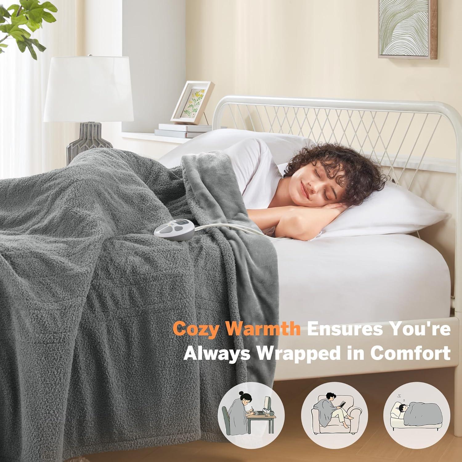 Manta Térmica Serta Individual 157x213 cm Gris Eléctrica