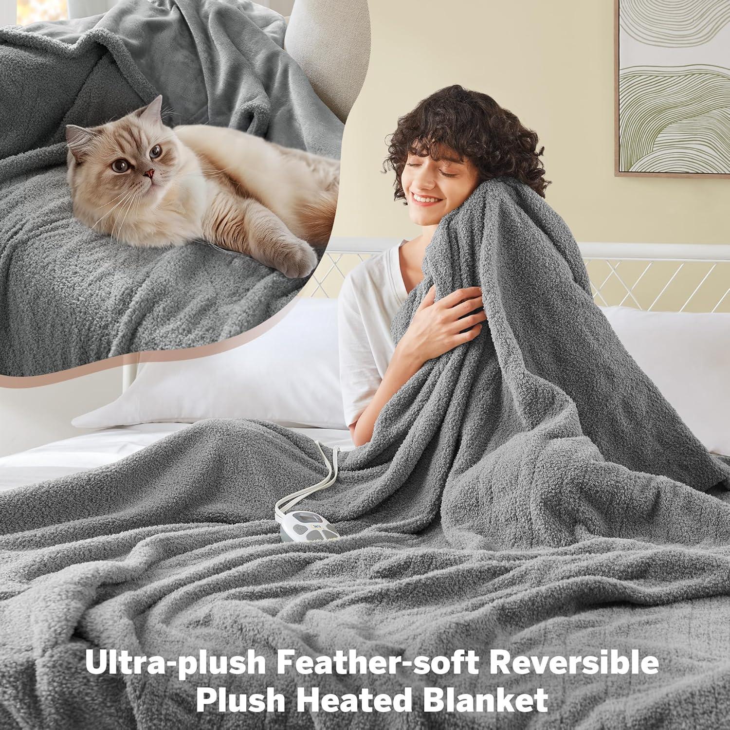 Manta Térmica Serta Individual 157x213 cm Gris Eléctrica