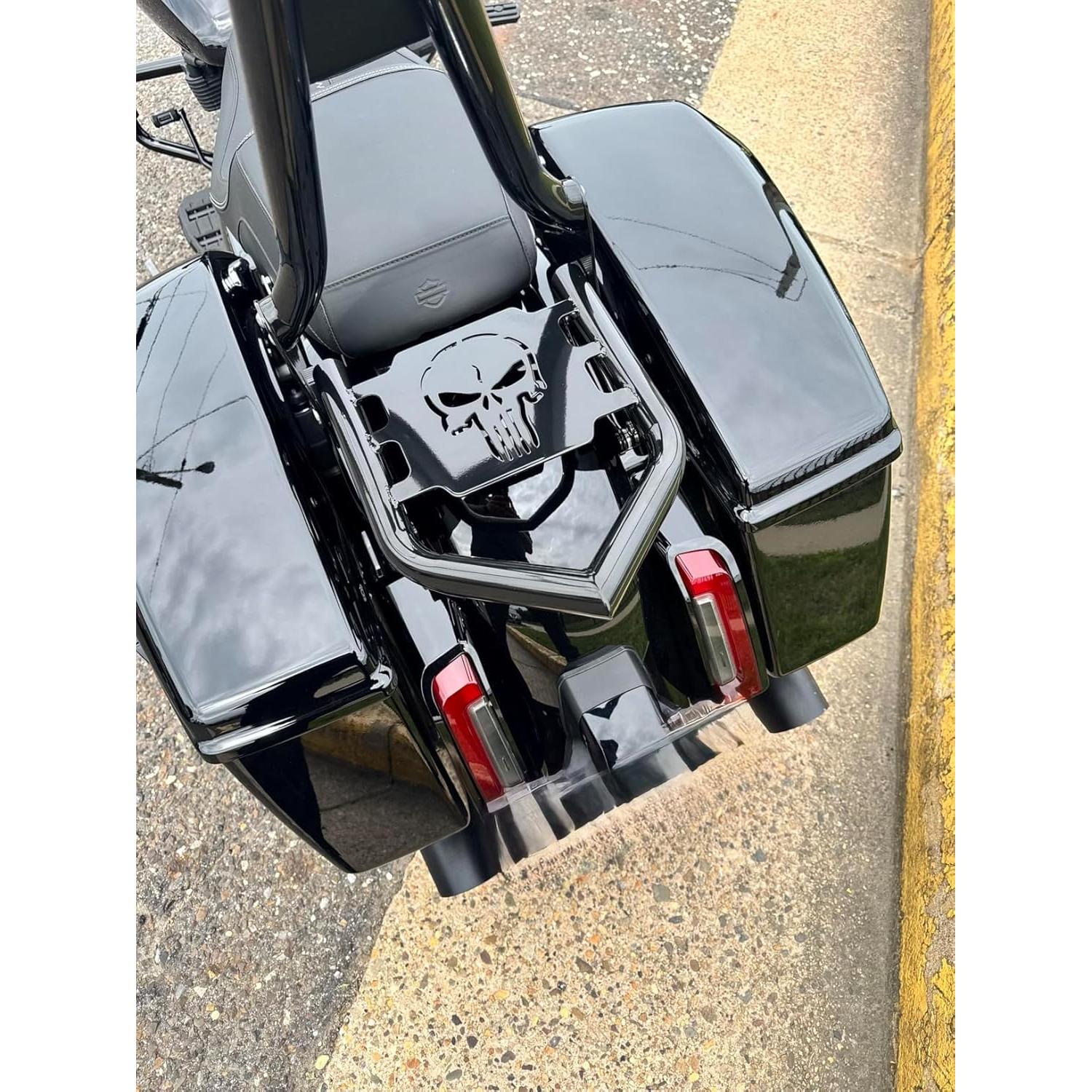 TDZ Black Detachable Luggage Rack for 2009-2025 Harley Touring Street Glide Road King Road Glide Electra Glide