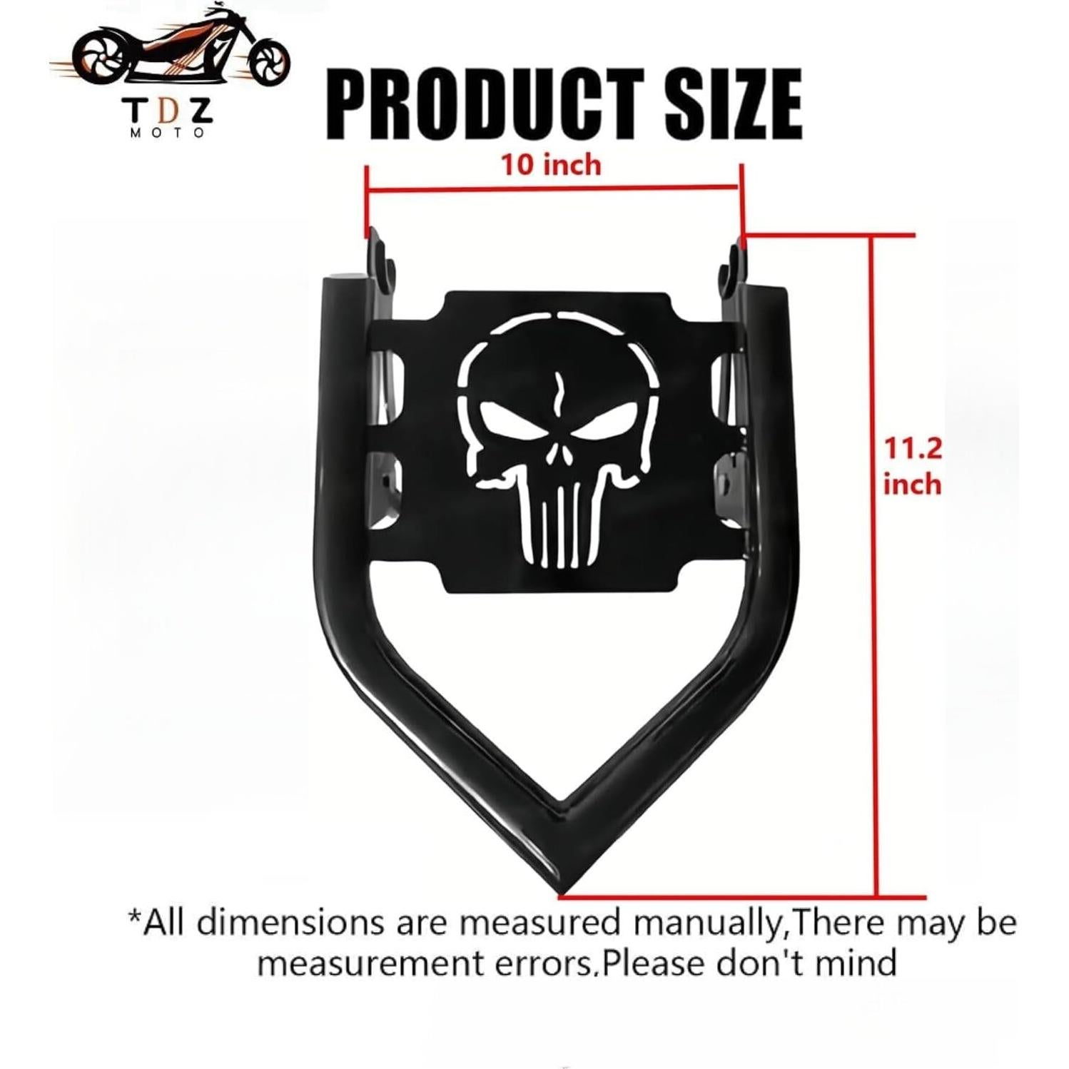 TDZ Black Detachable Luggage Rack for 2009-2025 Harley Touring Street Glide Road King Road Glide Electra Glide