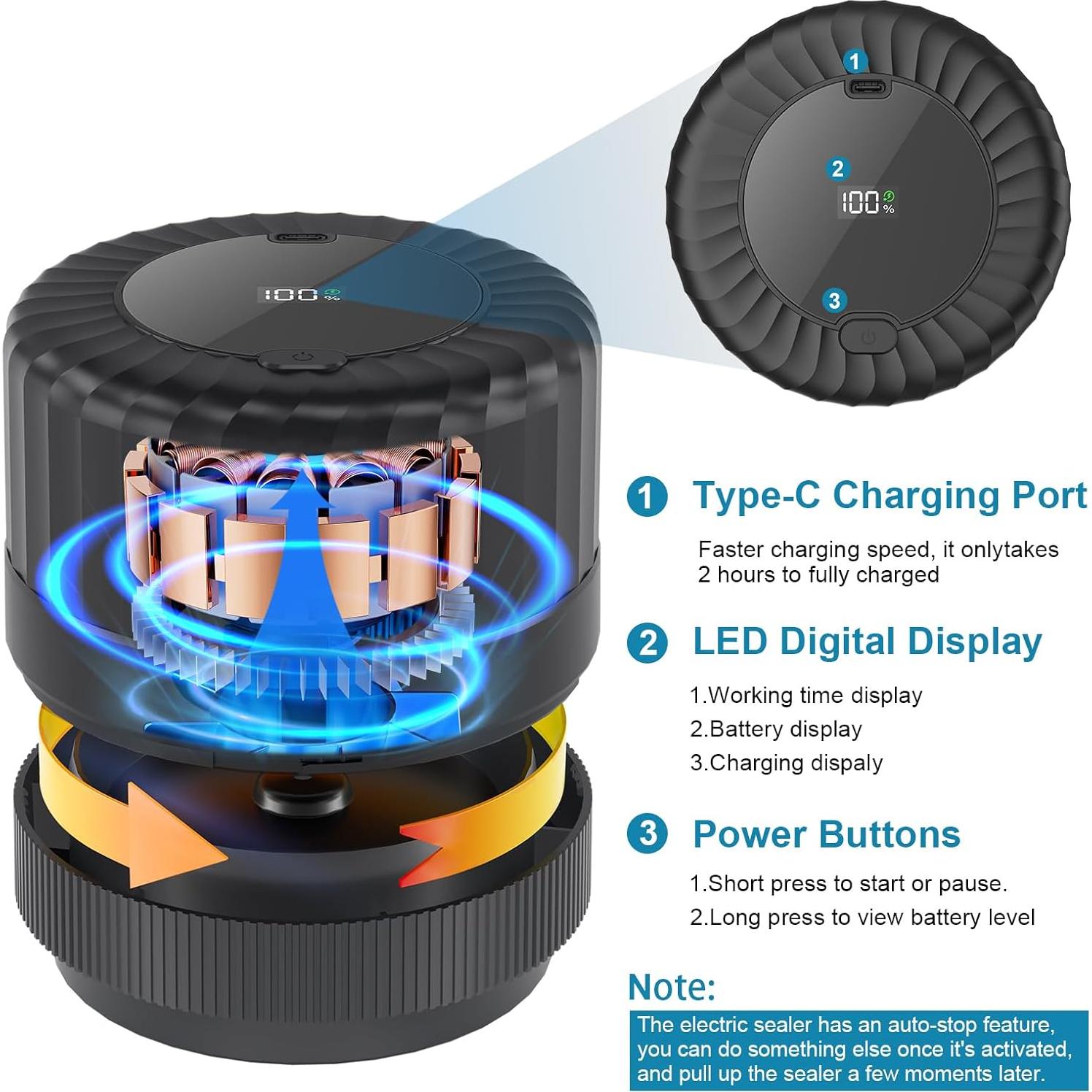 Sellador al vacío eléctrico Dicorain VP06 para frascos de mason