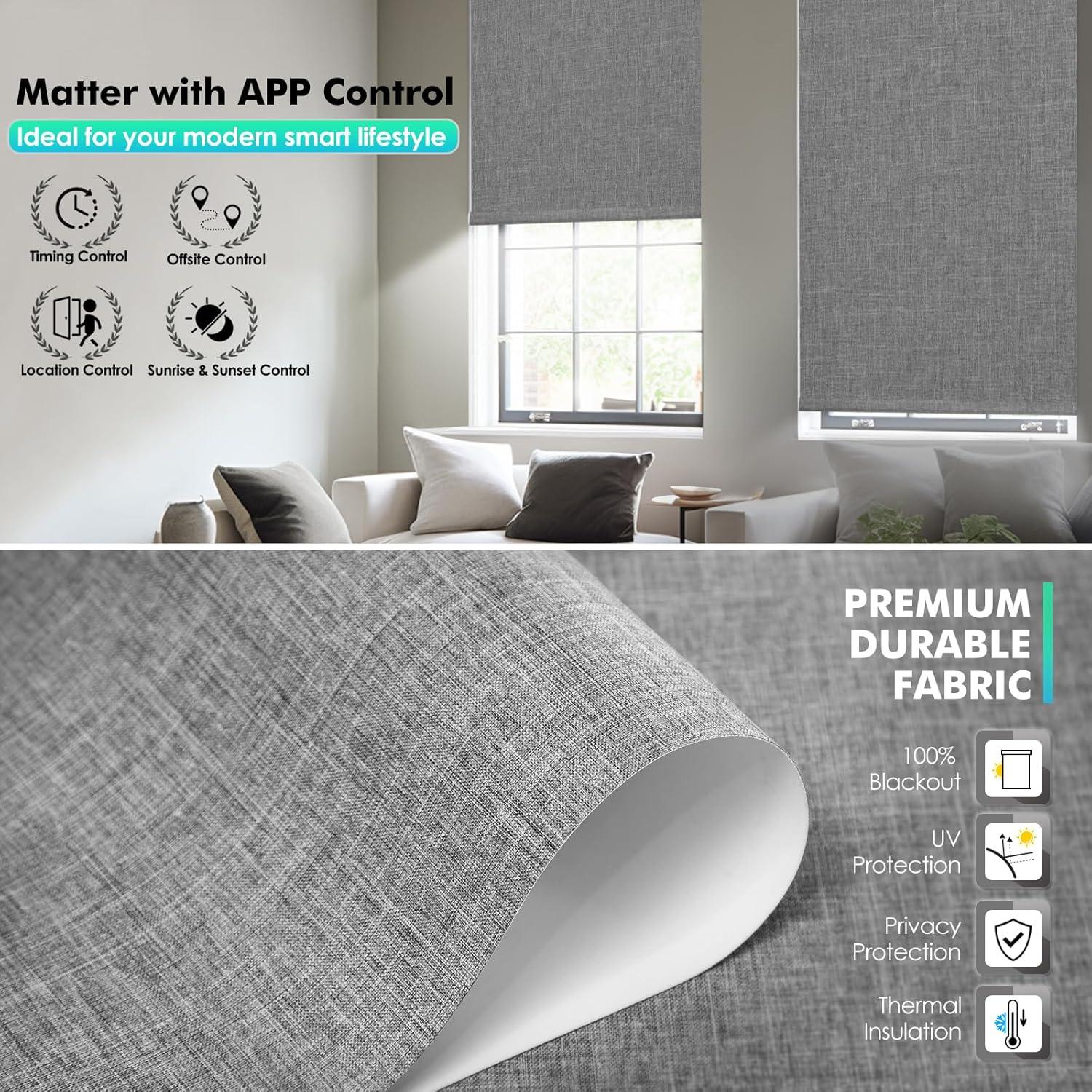 Persianas Motorizadas MUSCLEAREA 50.8x182.9 cm Gris Blackout