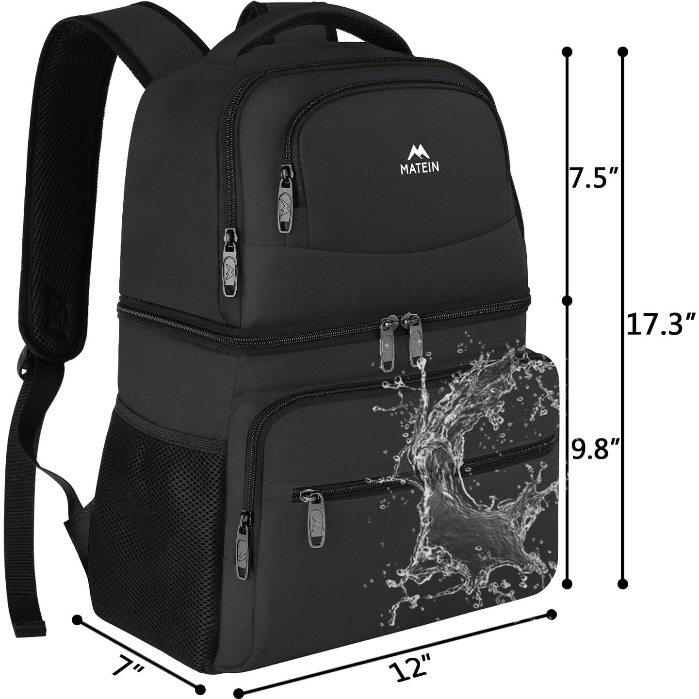 MATEIN Mochila Cooler Aislada 26 Latas Gris para Camping