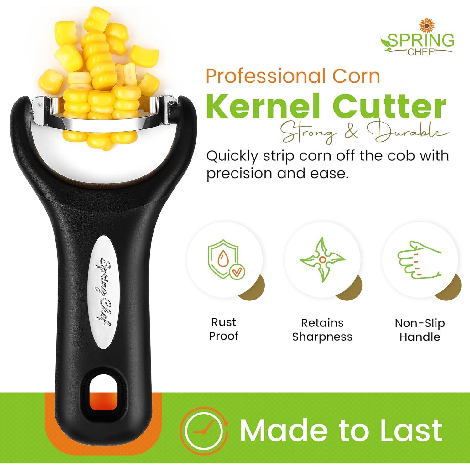 Pelador de Maíz Spring Chef - Acero Inoxidable Profesional - Negro