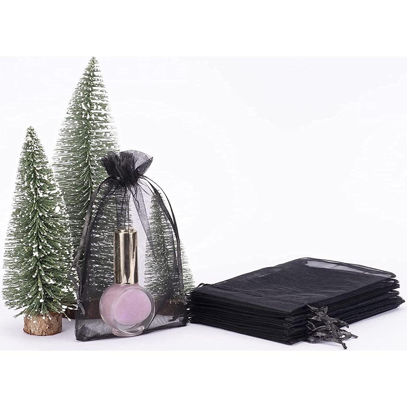 Bolsas de Organza Negras HongyiTime 100PCS 10x15cm