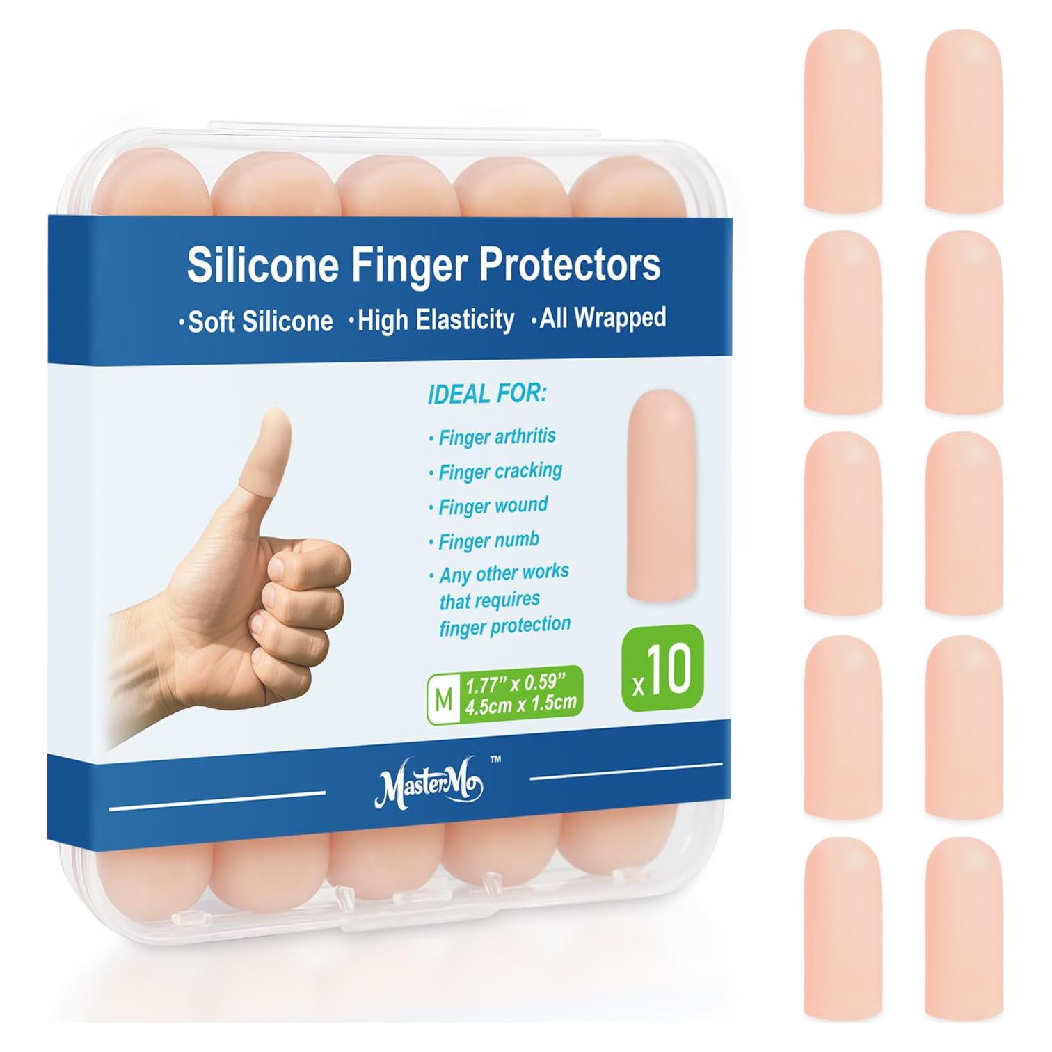 Protectores de Dedos de Gel MasterMo - 10 Fundas Silicona Medianas