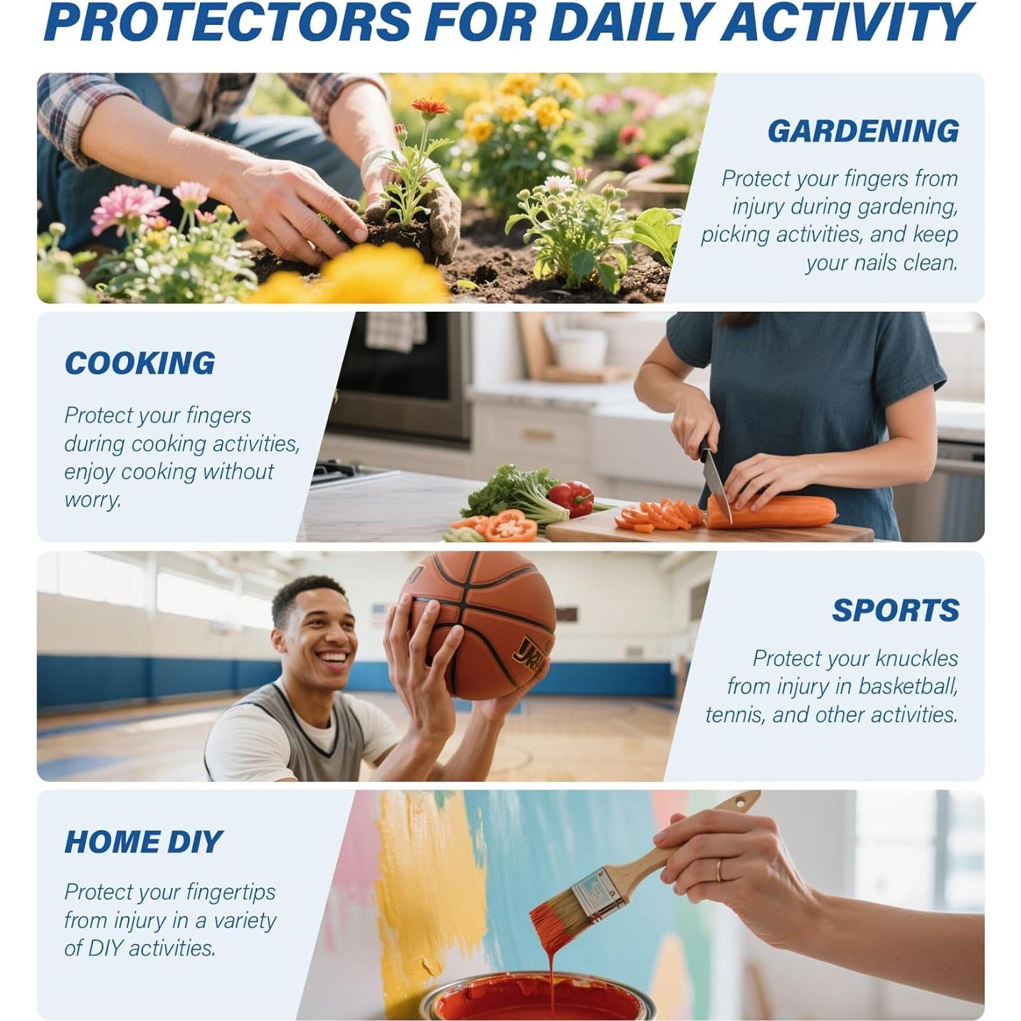 Protectores de Dedos de Gel MasterMo - 10 Fundas Silicona Medianas