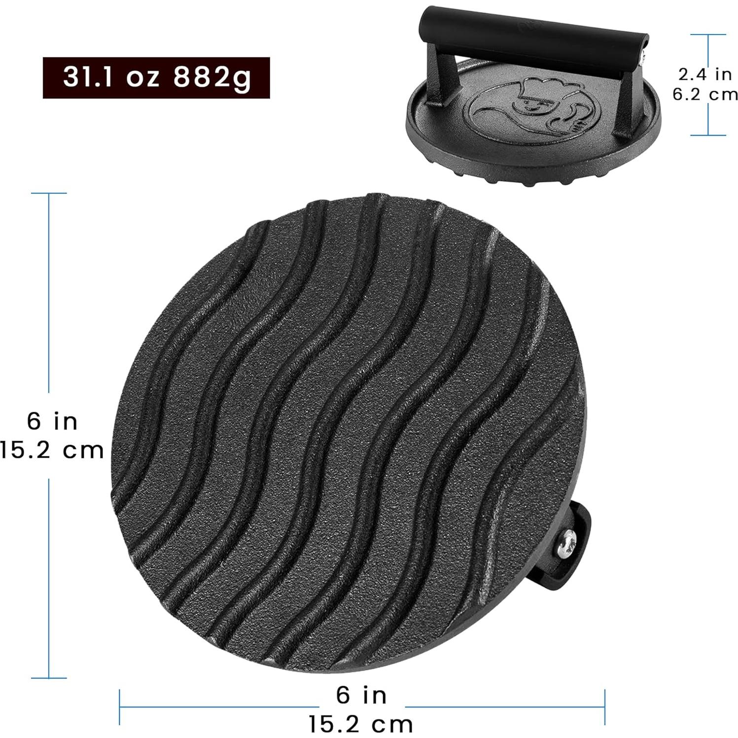 Prensa de Hamburguesas Gourmet Easy de Hierro Fundido 0.88 kg