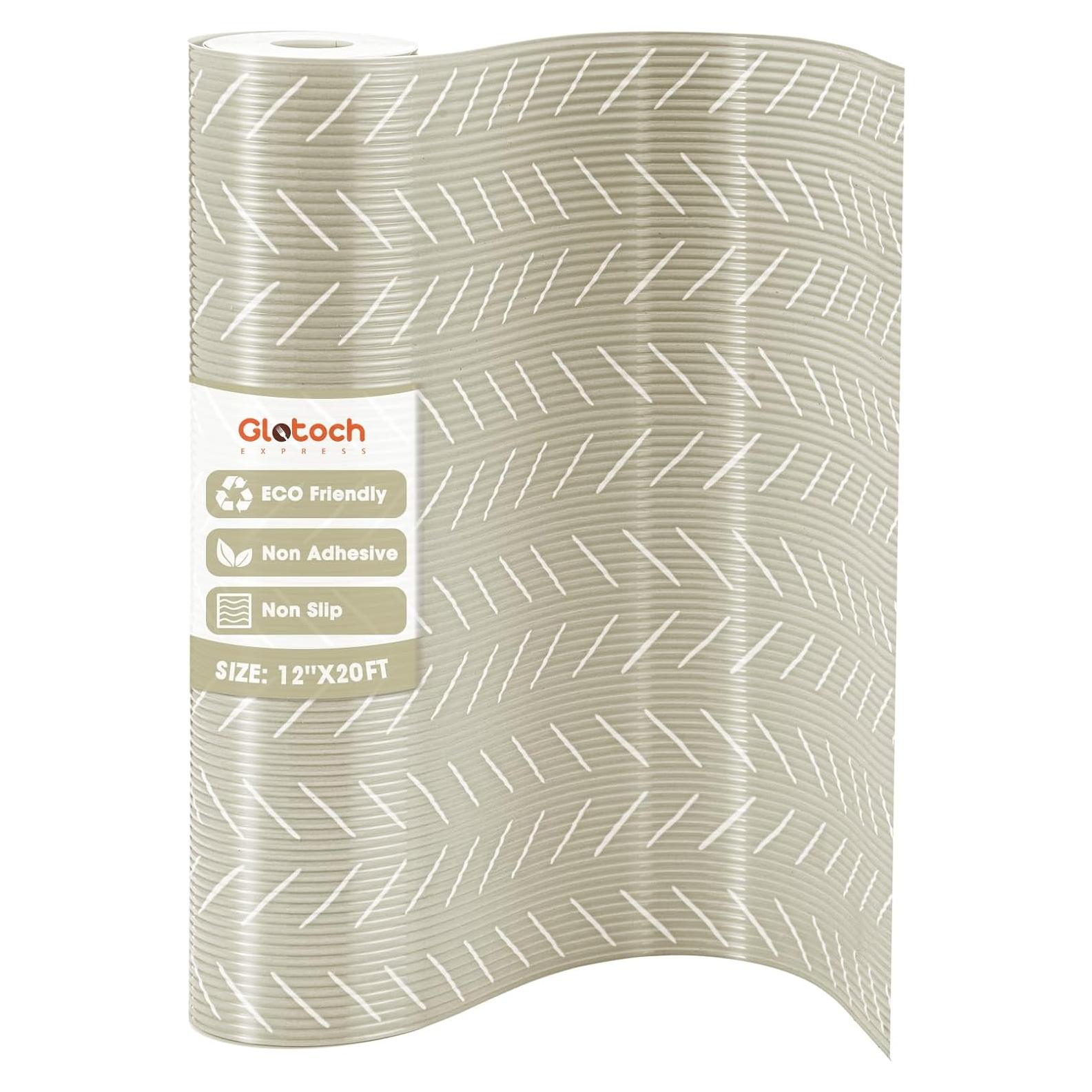 Forro Antideslizante Glotoch 30.48x609.6 cm Beige Herringbone