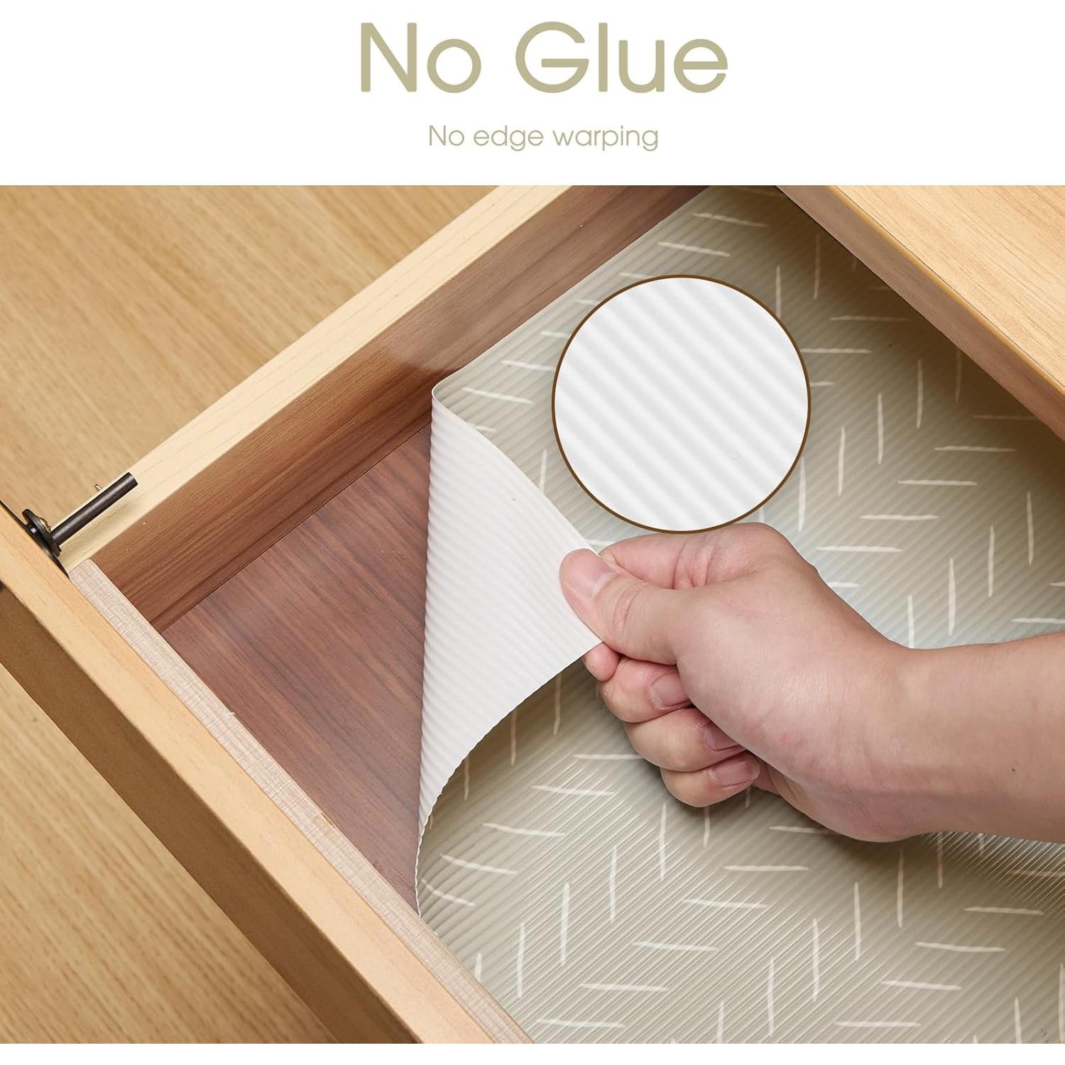 Forro Antideslizante Glotoch 30.48x609.6 cm Beige Herringbone