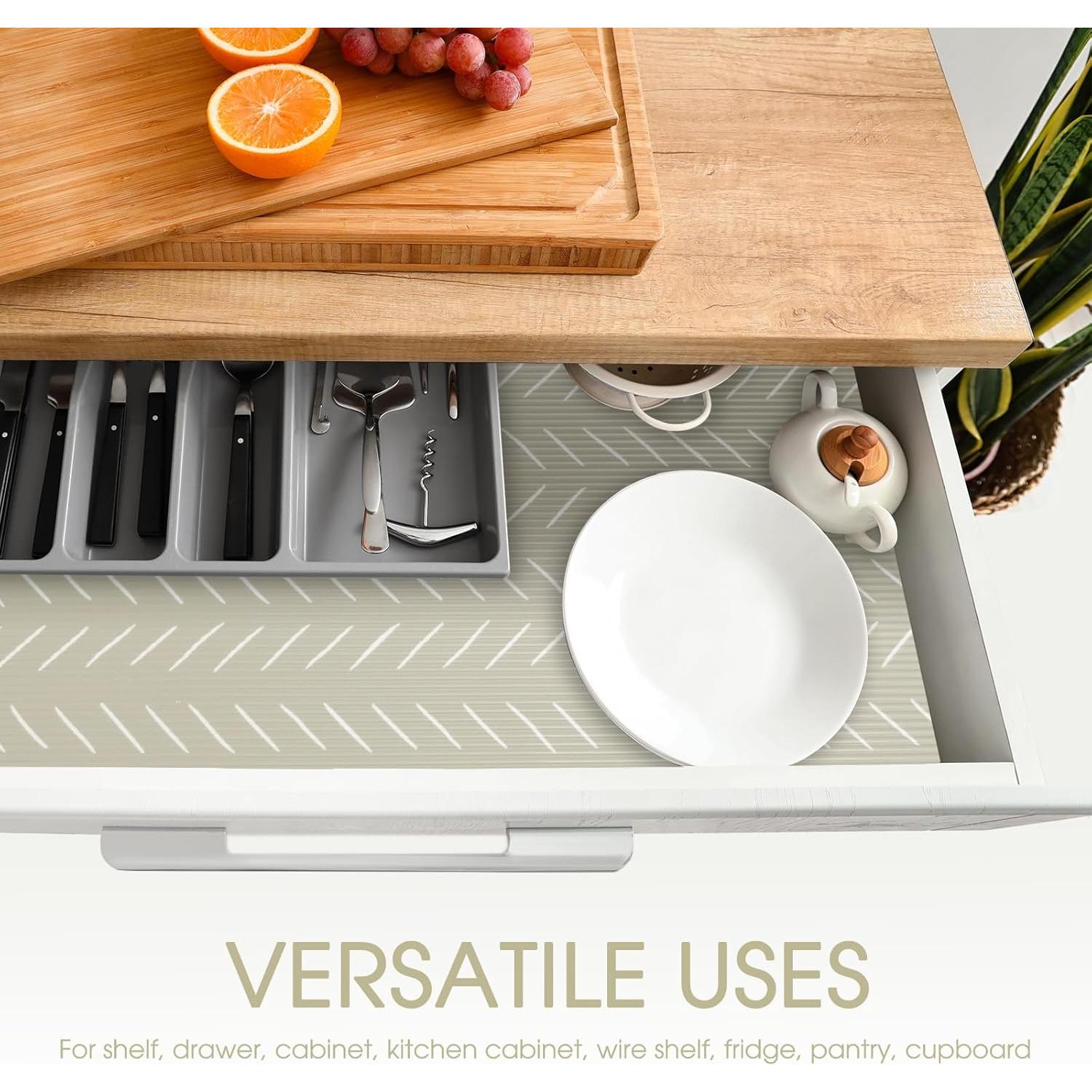 Forro Antideslizante Glotoch 30.48x609.6 cm Beige Herringbone