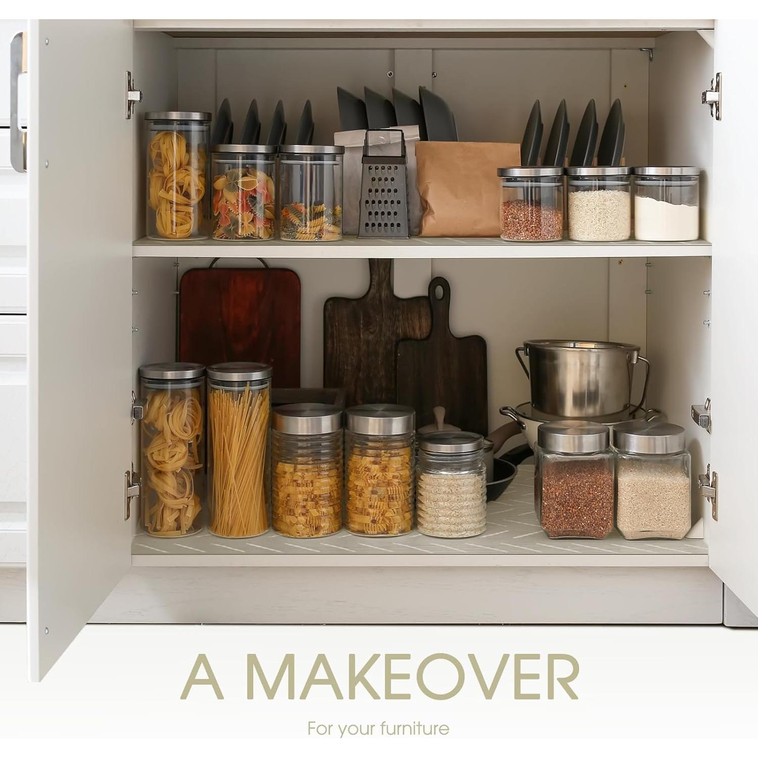 Forro Antideslizante Glotoch 30.48x609.6 cm Beige Herringbone