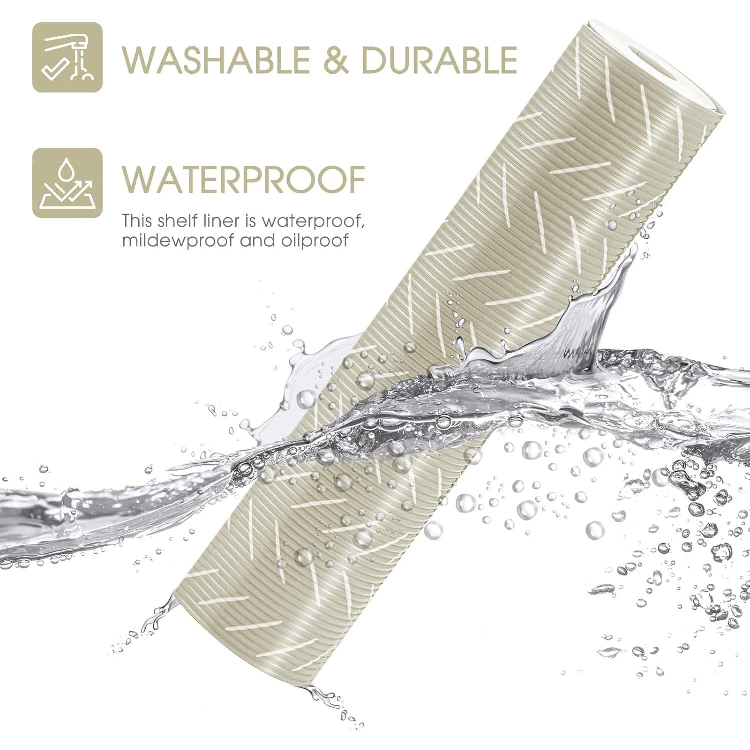 Forro Antideslizante Glotoch 30.48x609.6 cm Beige Herringbone