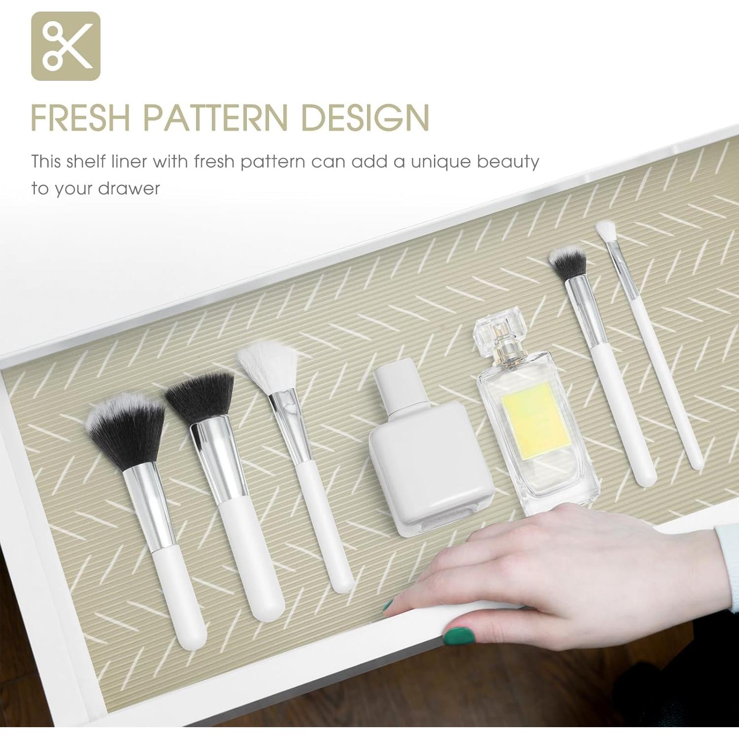 Forro Antideslizante Glotoch 30.48x609.6 cm Beige Herringbone