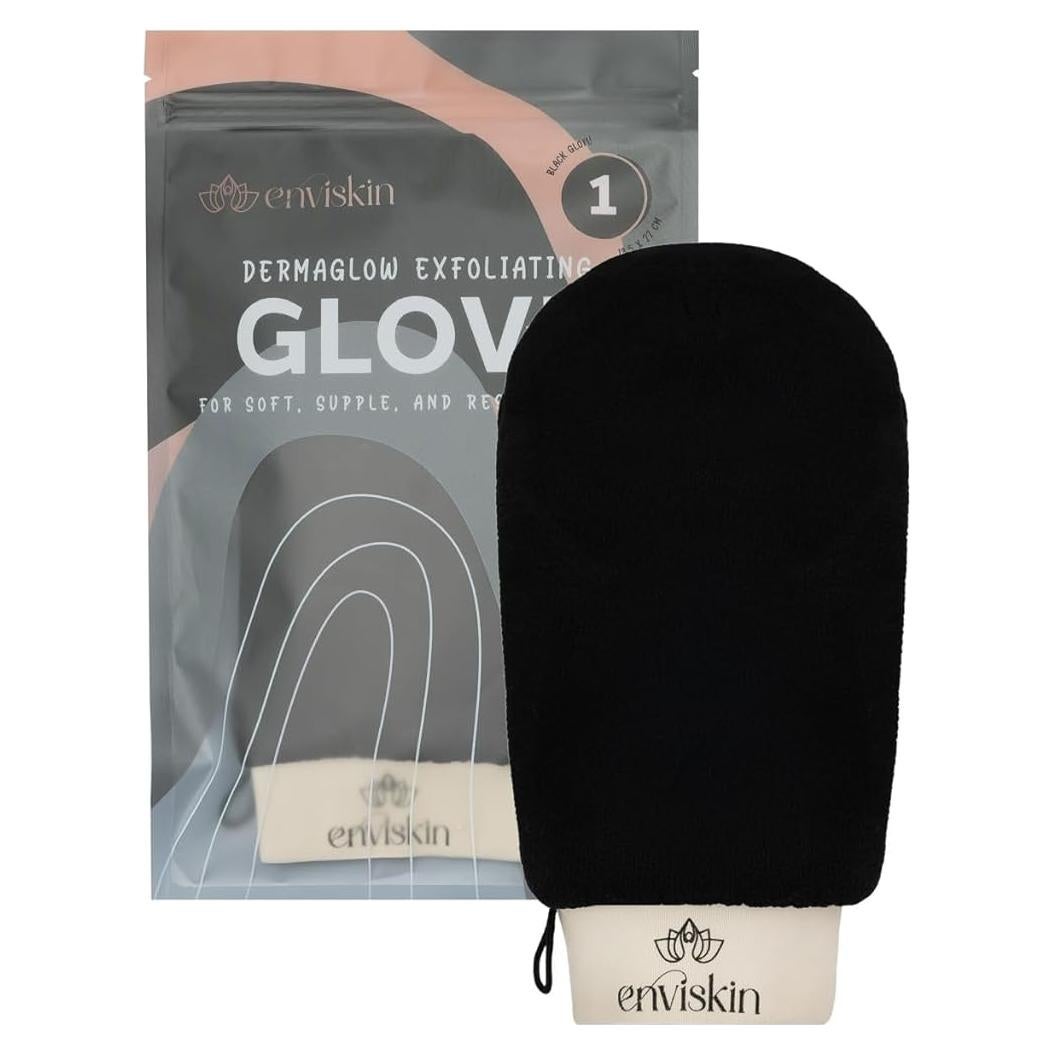 Guantes Exfoliantes Dermaglow - Doble Capa - Negro
