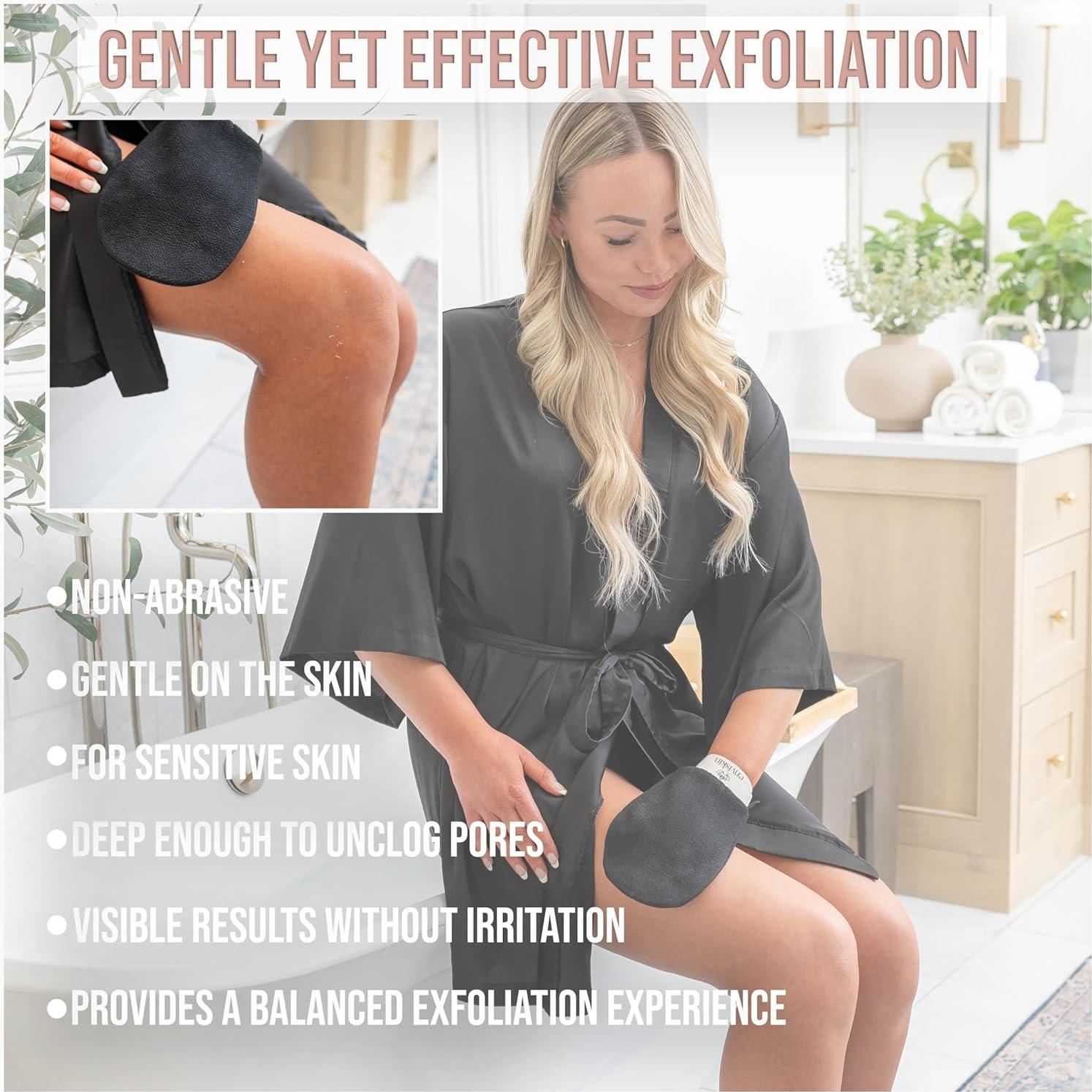 Guantes Exfoliantes Dermaglow - Doble Capa - Negro