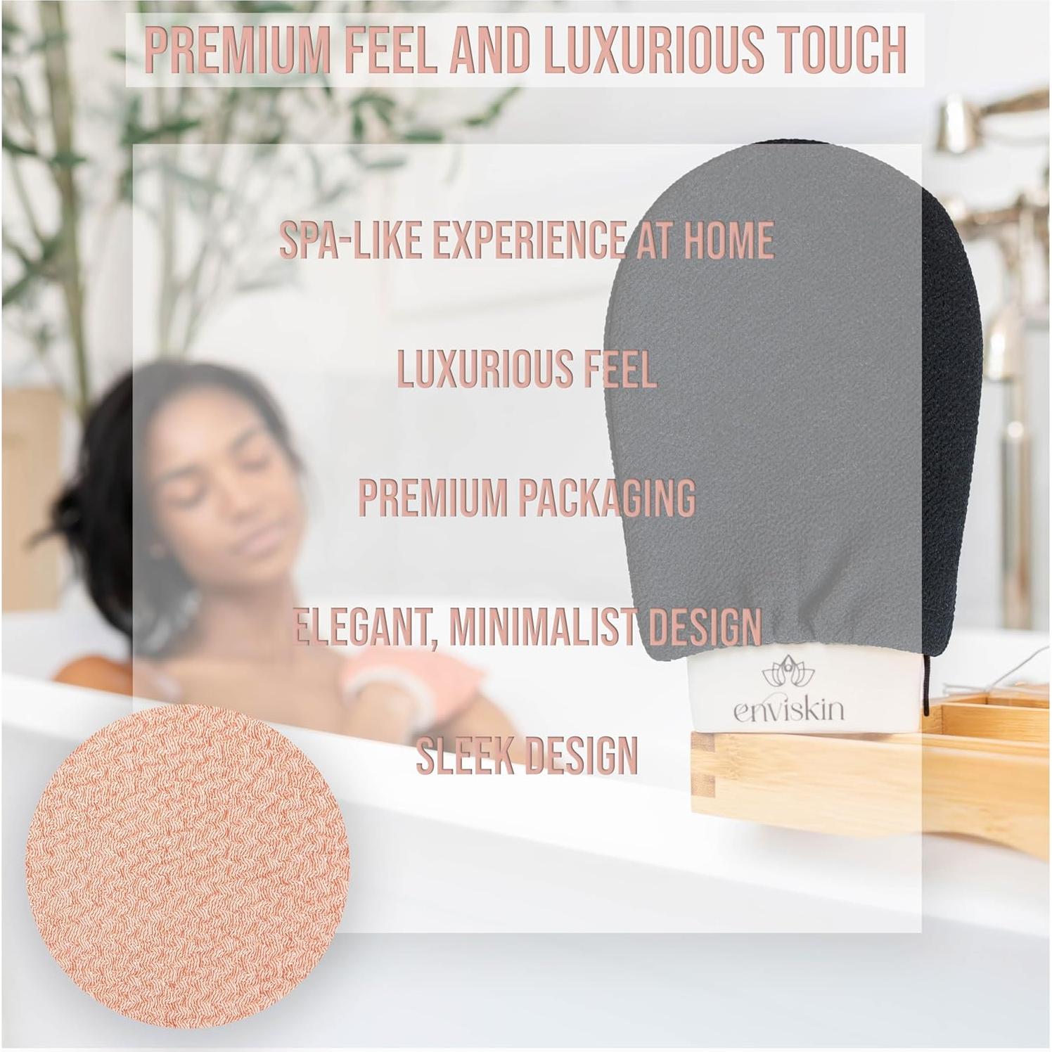 Guantes Exfoliantes Dermaglow - Doble Capa - Negro