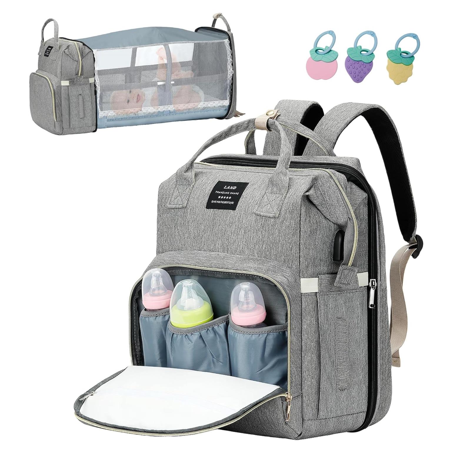 Mochila para Pañales Impermeable Unisex 15L Gris