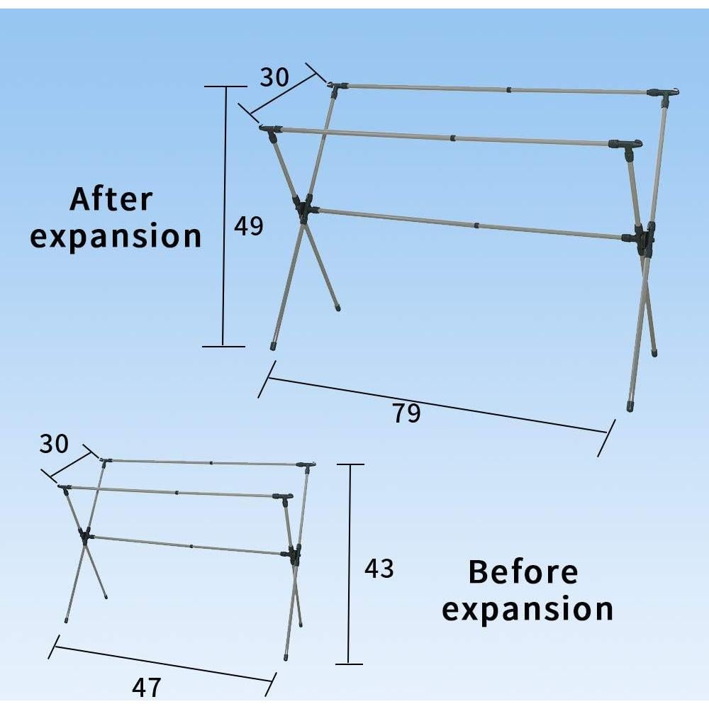 Estante Secar Ropa YUBELLES Ajustable 30kg 119-200cm Plegable