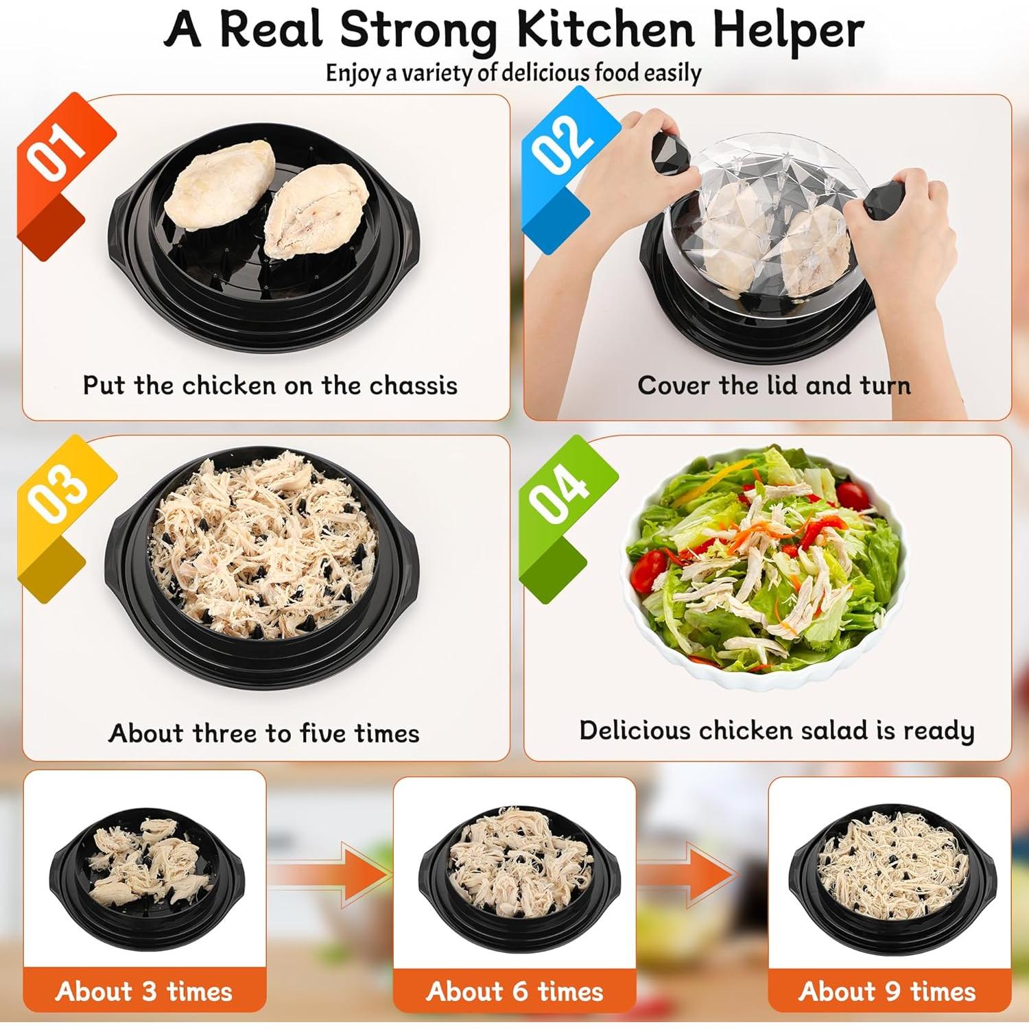 Desmenuzadora de Pollo Beiyunee 25.4 cm con Cepillo Antideslizante