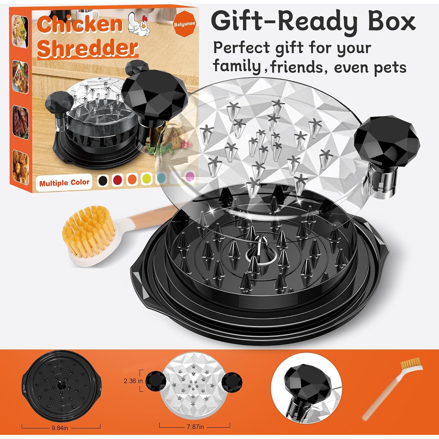 Desmenuzadora de Pollo Beiyunee 25.4 cm con Cepillo Antideslizante