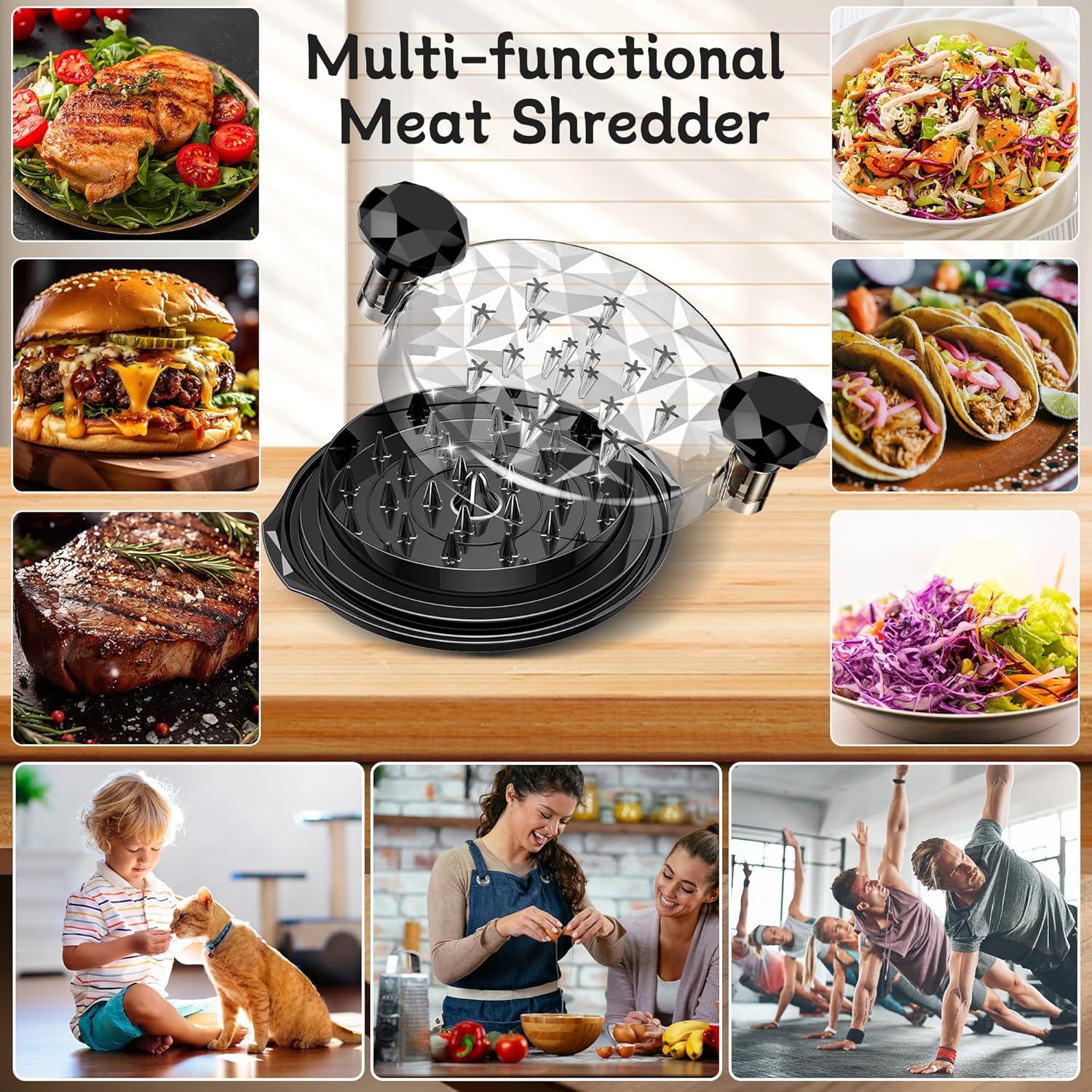 Desmenuzadora de Pollo Beiyunee 25.4 cm con Cepillo Antideslizante