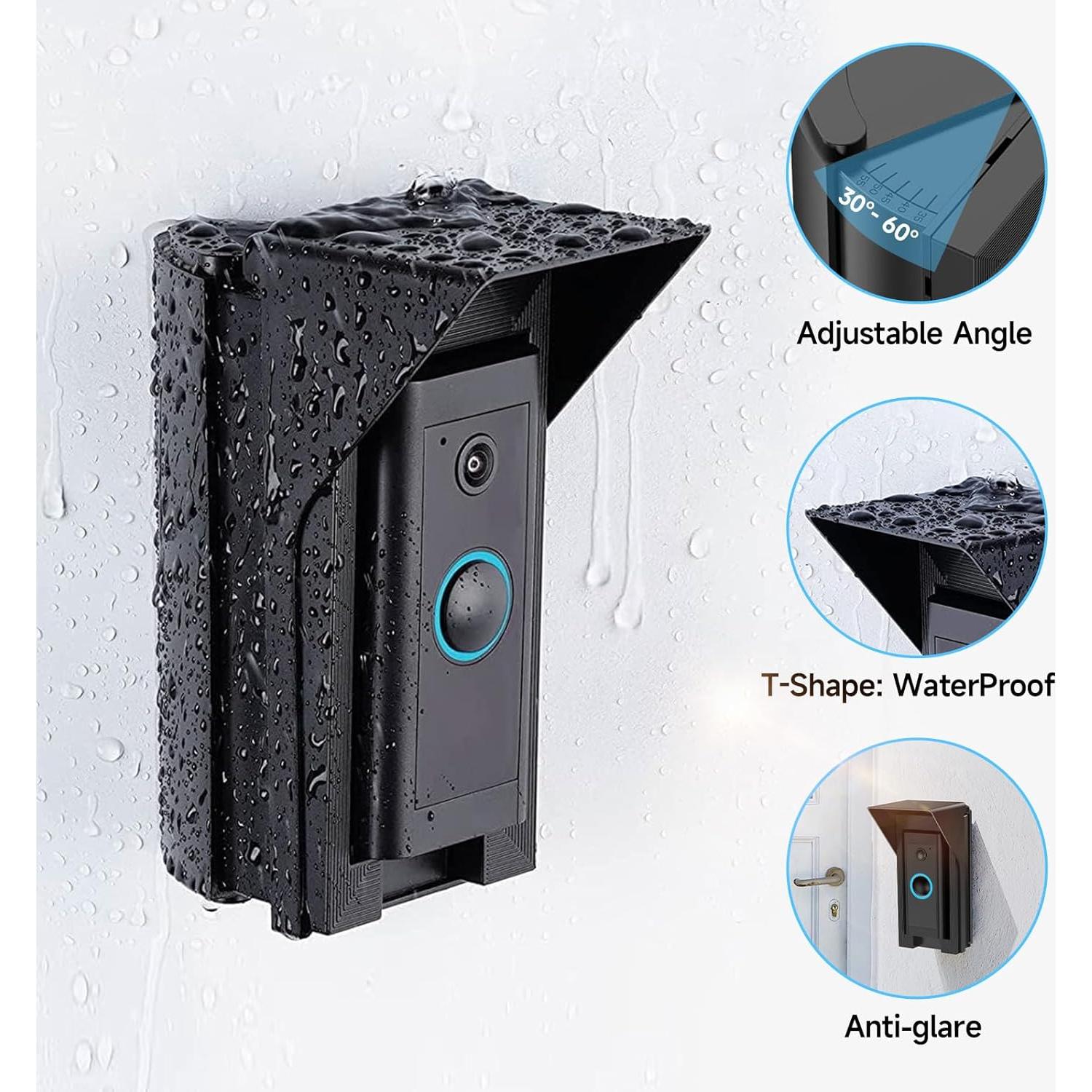 OLAIKE Waterproof 30 to 60 Degree Doorbell Angle Mount for Video Doorbell 1/2/3/3Plus/4/Wired/Pro/Pro2/(2020 Release), Blink and Nest Doorbell Battery/Wired, Black