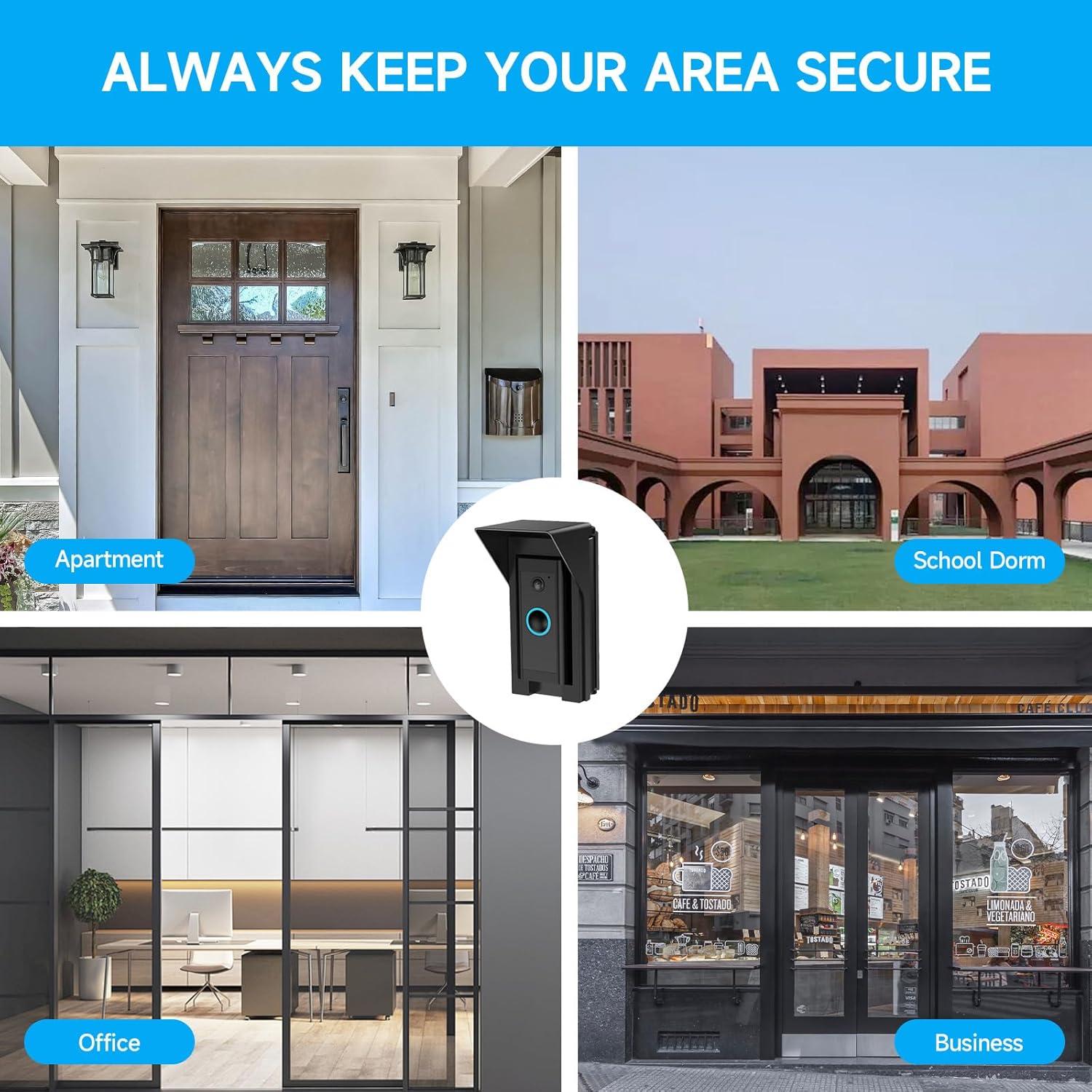 OLAIKE Waterproof 30 to 60 Degree Doorbell Angle Mount for Video Doorbell 1/2/3/3Plus/4/Wired/Pro/Pro2/(2020 Release), Blink and Nest Doorbell Battery/Wired, Black