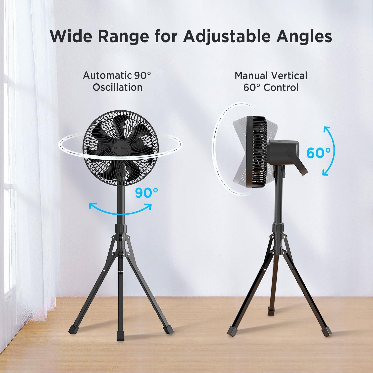 Ventilador de Camping Plegable Marchpower 10" Recargable 10000mAh