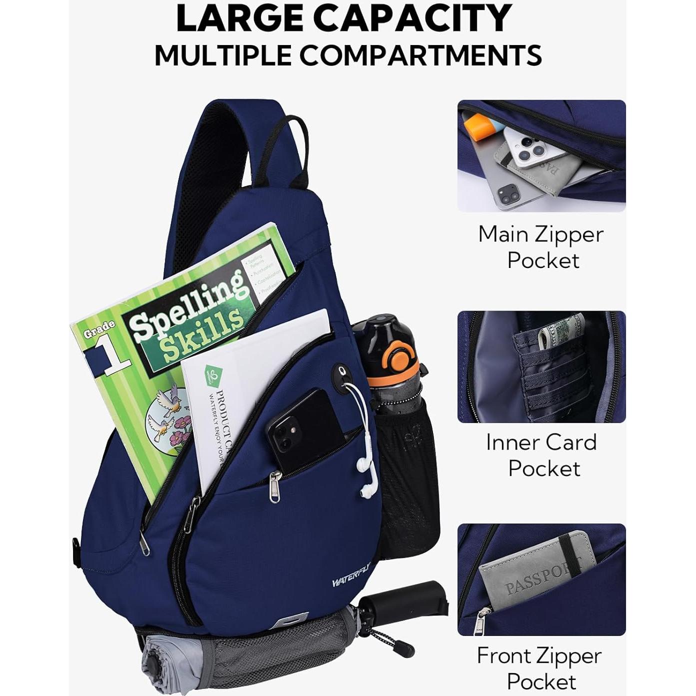 Mochila Cruzada WATERFLY AW06 18L Azul Multi-Compartimento