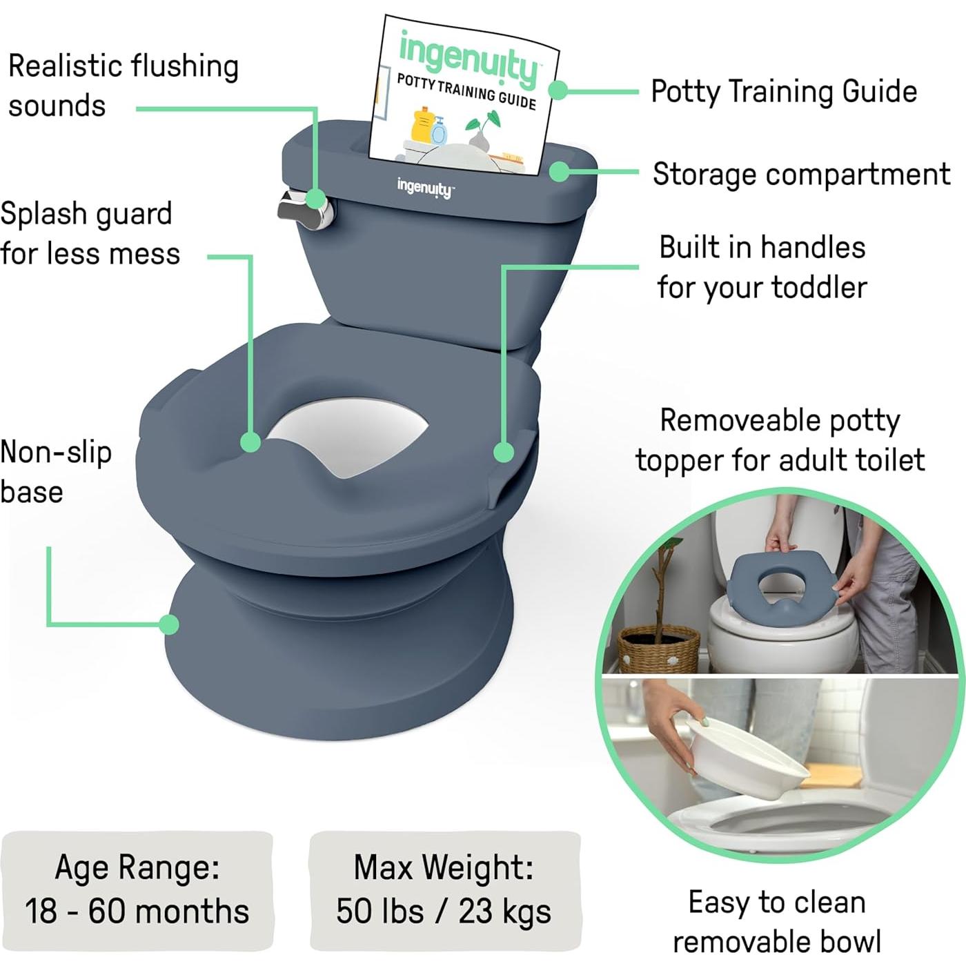 Inodoro de Entrenamiento Ingenuity Mi Tamaño Potty Pro Azul