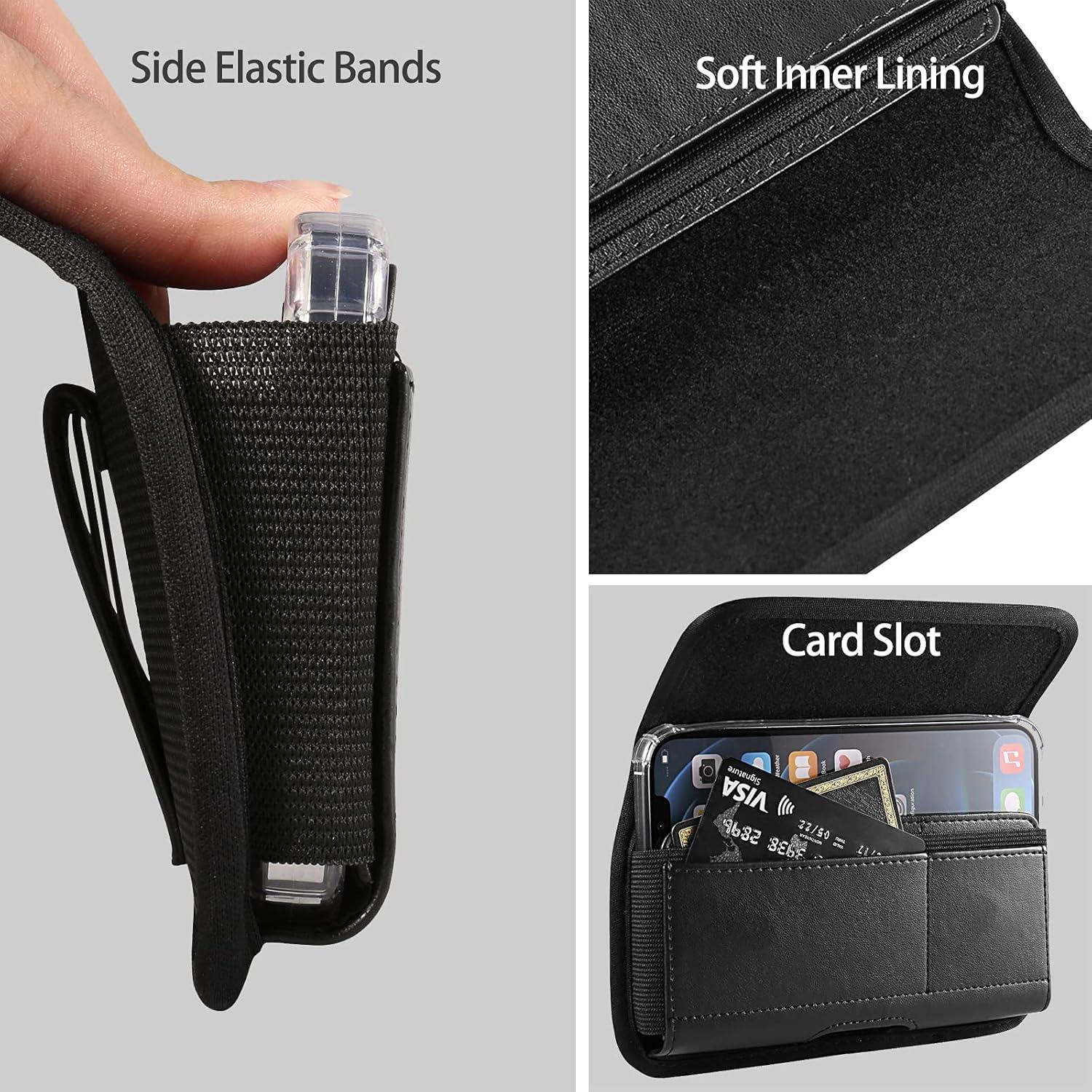 Funda de teléfono celular Seqoiyia con clip y ranura negra