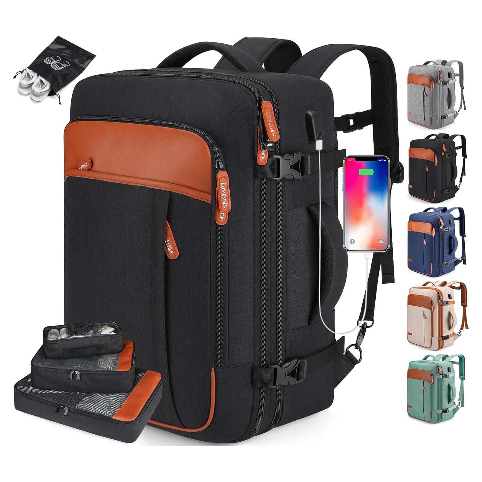 Mochila de Viaje Expandible 42L Bagparkk para Laptop Negra