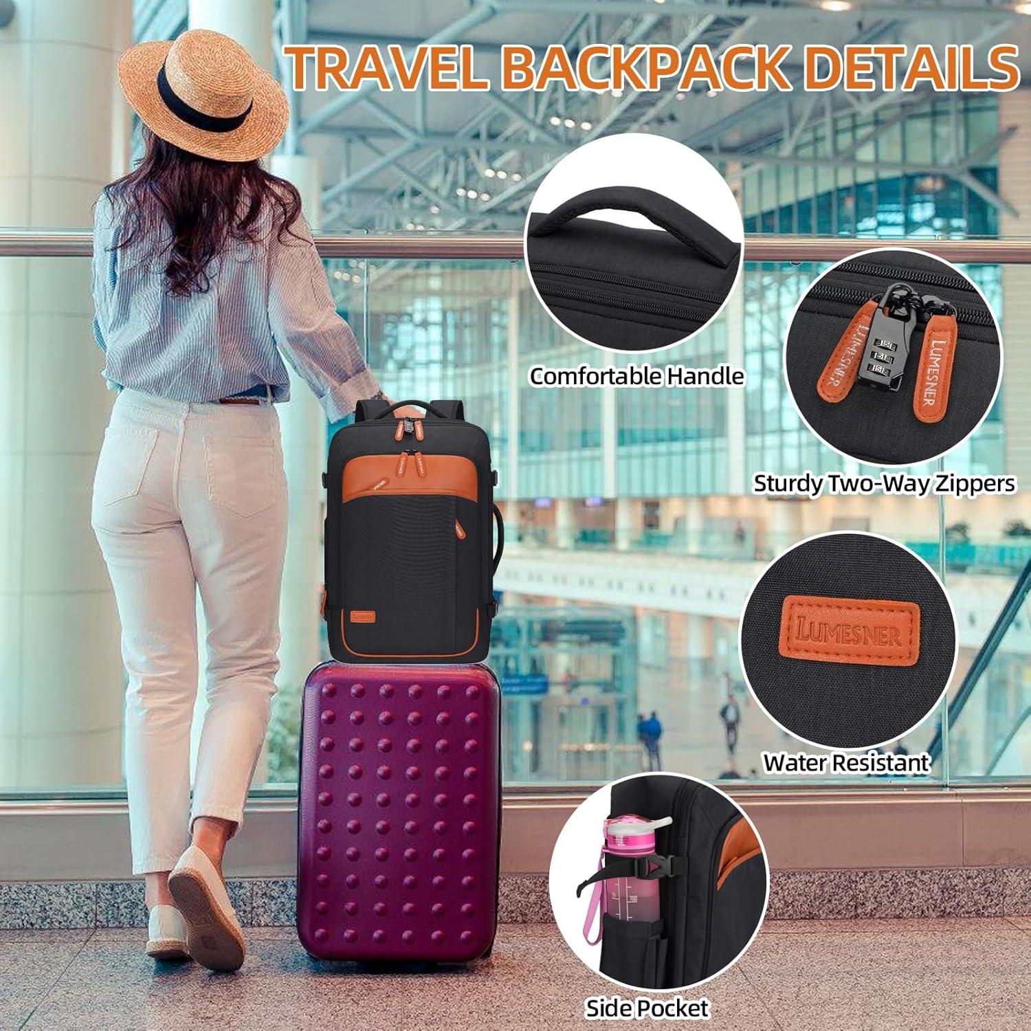 Mochila de Viaje Expandible 42L Bagparkk para Laptop Negra