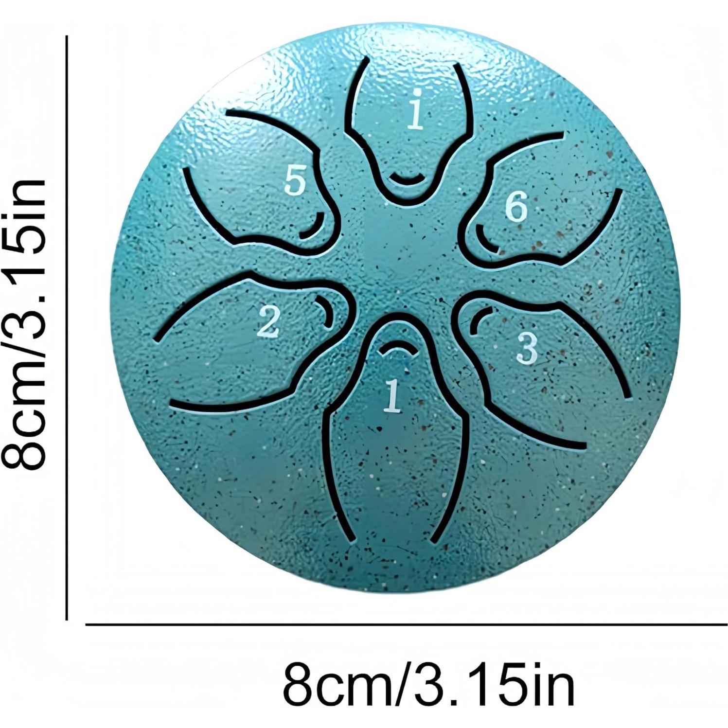 Tambor de Lengua de Acero 20 cm 6 Notas Negro con Accesorios