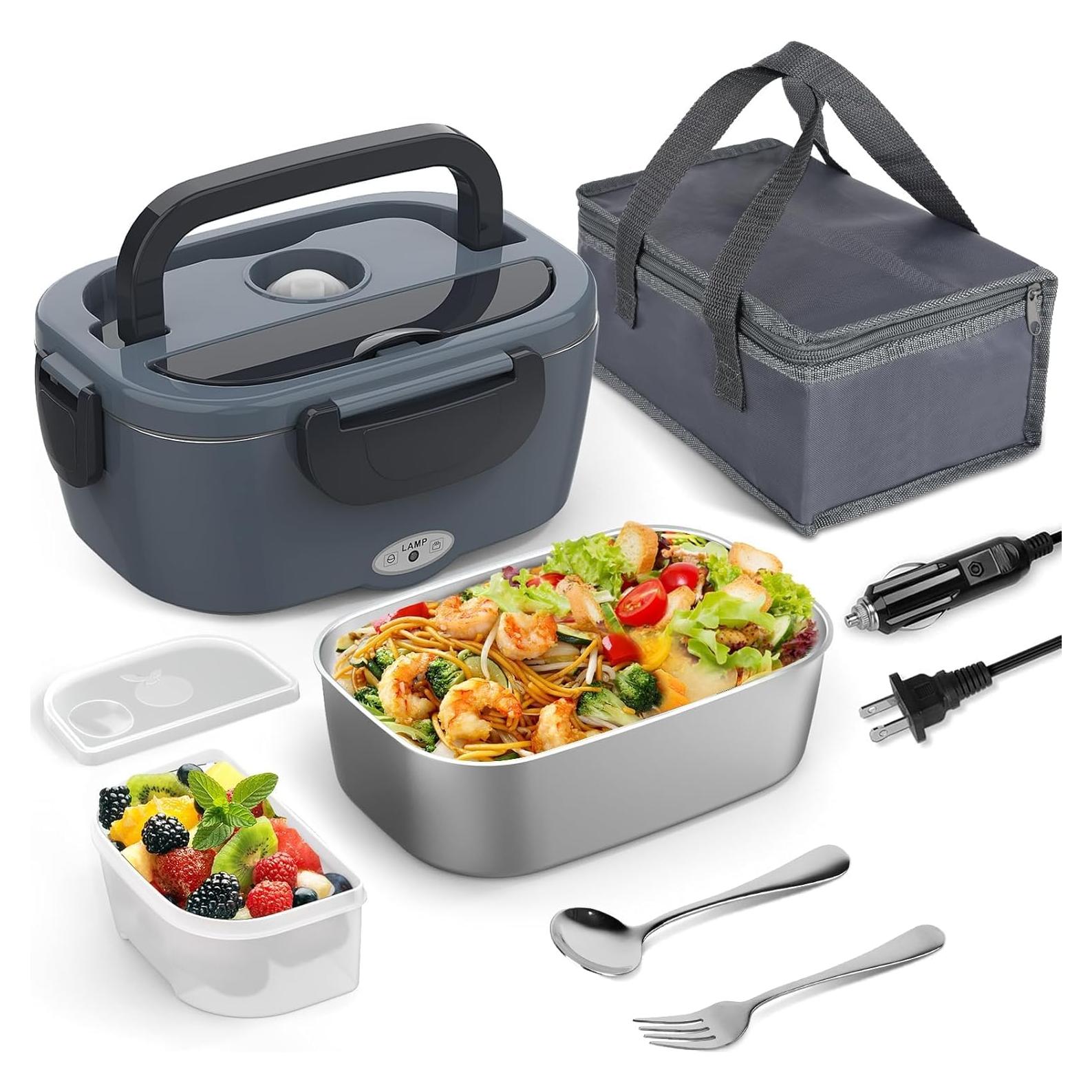 Caja de Almuerzo Eléctrica WisaKey 1.5L Acero Inoxidable 12V/24V/110V