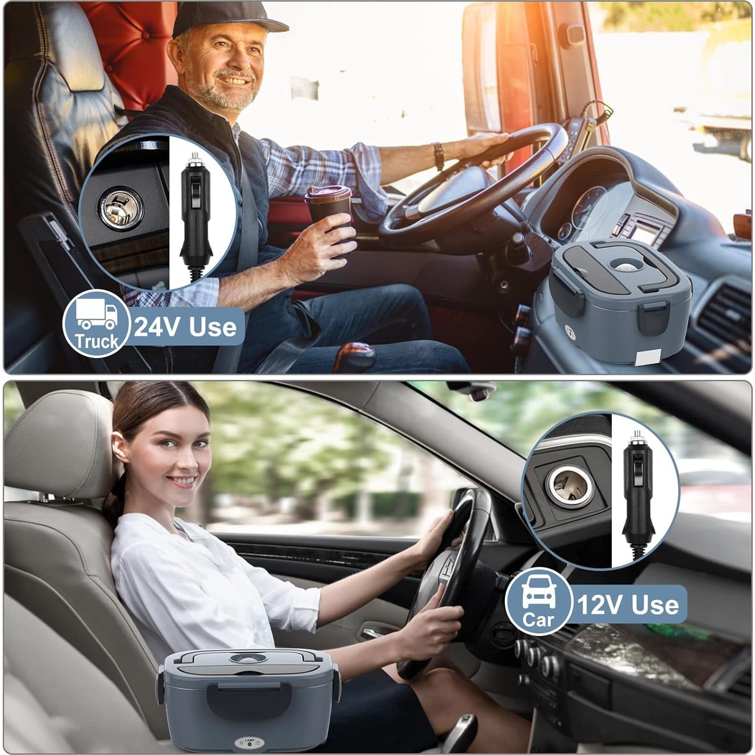 Caja de Almuerzo Eléctrica WisaKey 1.5L Acero Inoxidable 12V/24V/110V