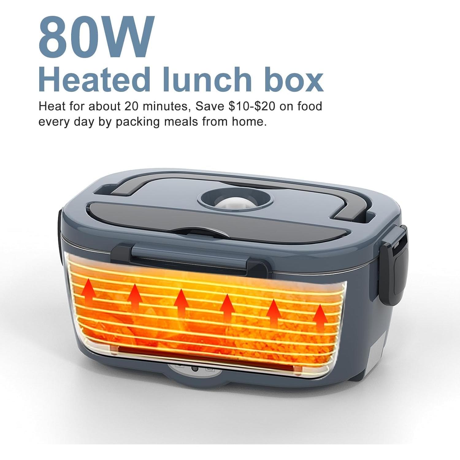Caja de Almuerzo Eléctrica WisaKey 1.5L Acero Inoxidable 12V/24V/110V