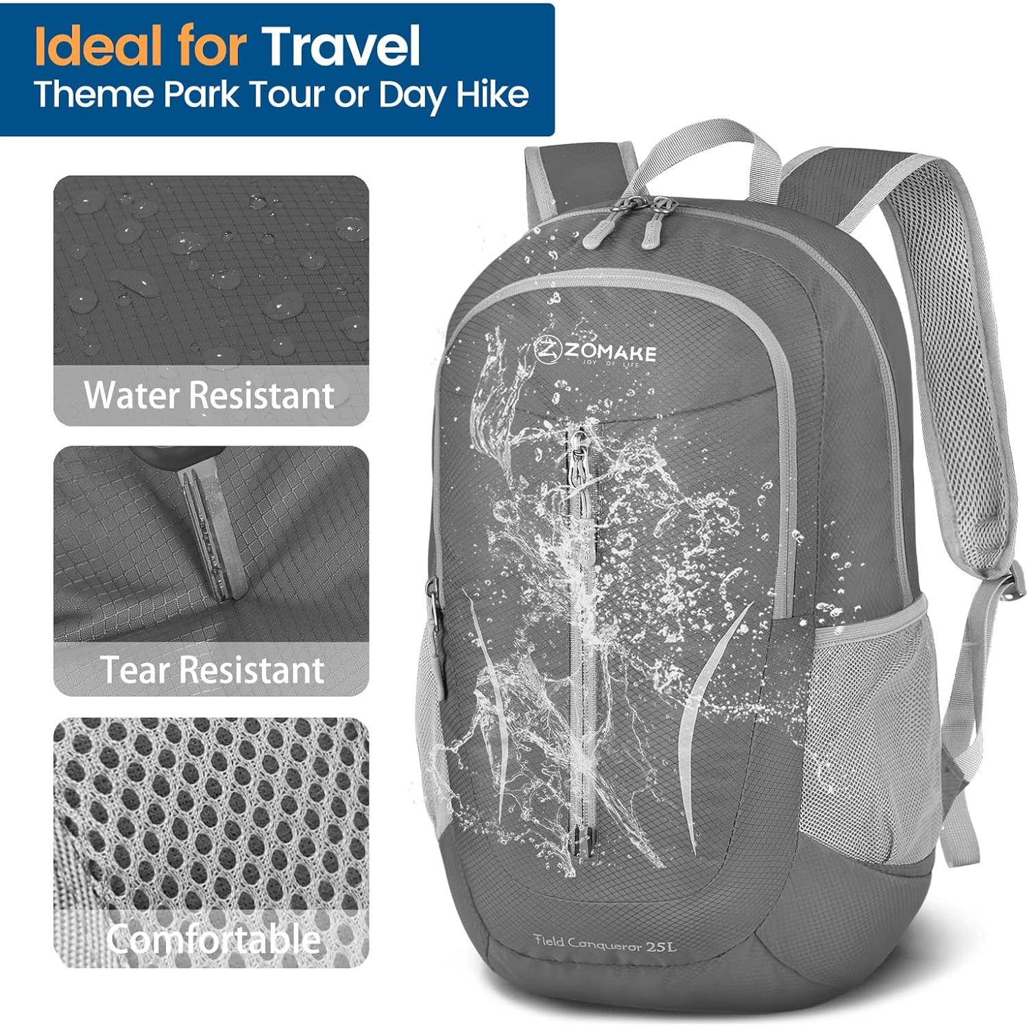 Mochila Plegable Ultra Ligera ZOMAKE 25L Resistente al Agua