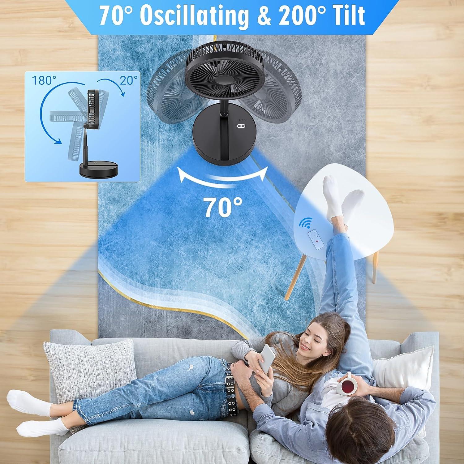 Ventilador de viaje LIPETY P9S oscilante 4 velocidades recargable