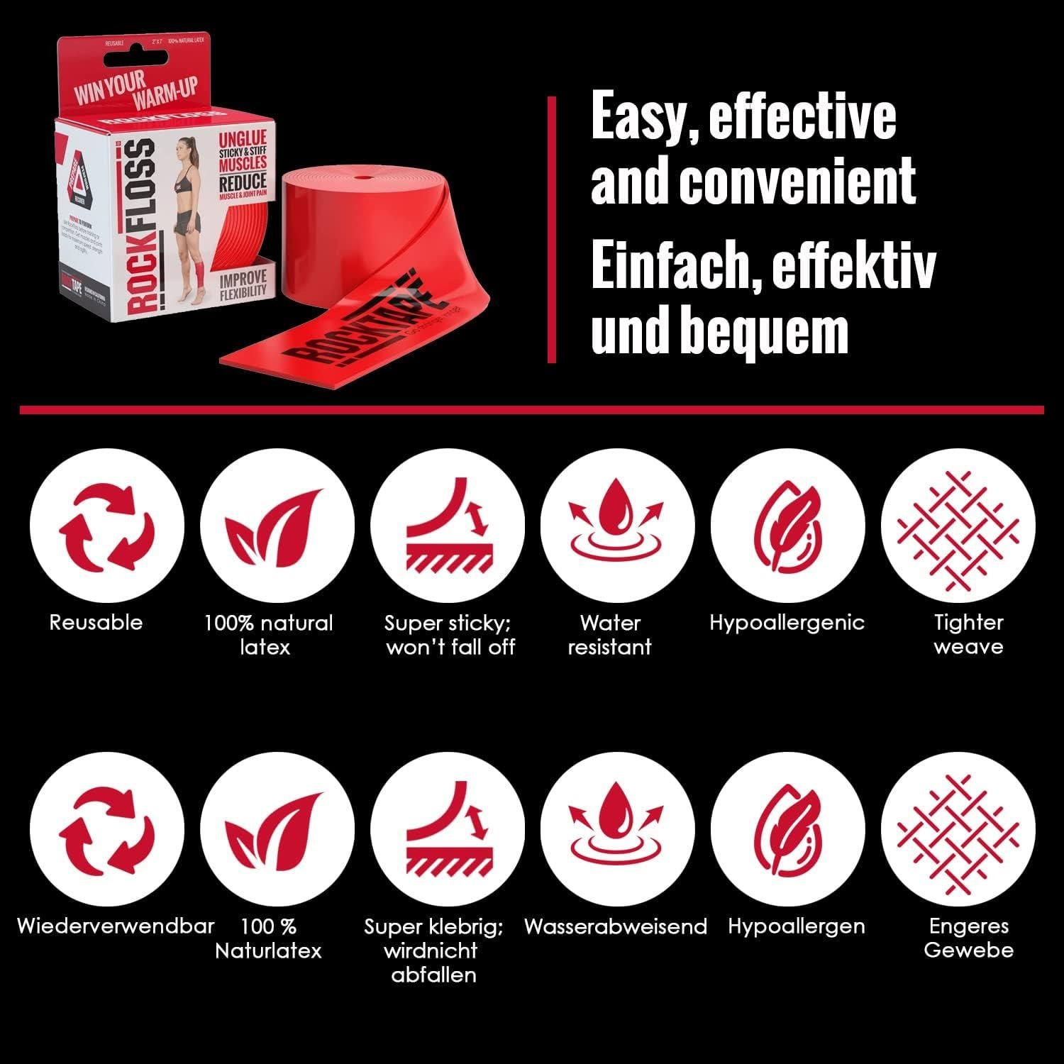 RockTape RockFloss Banda de Movilidad 2" (5.08 cm) Roja