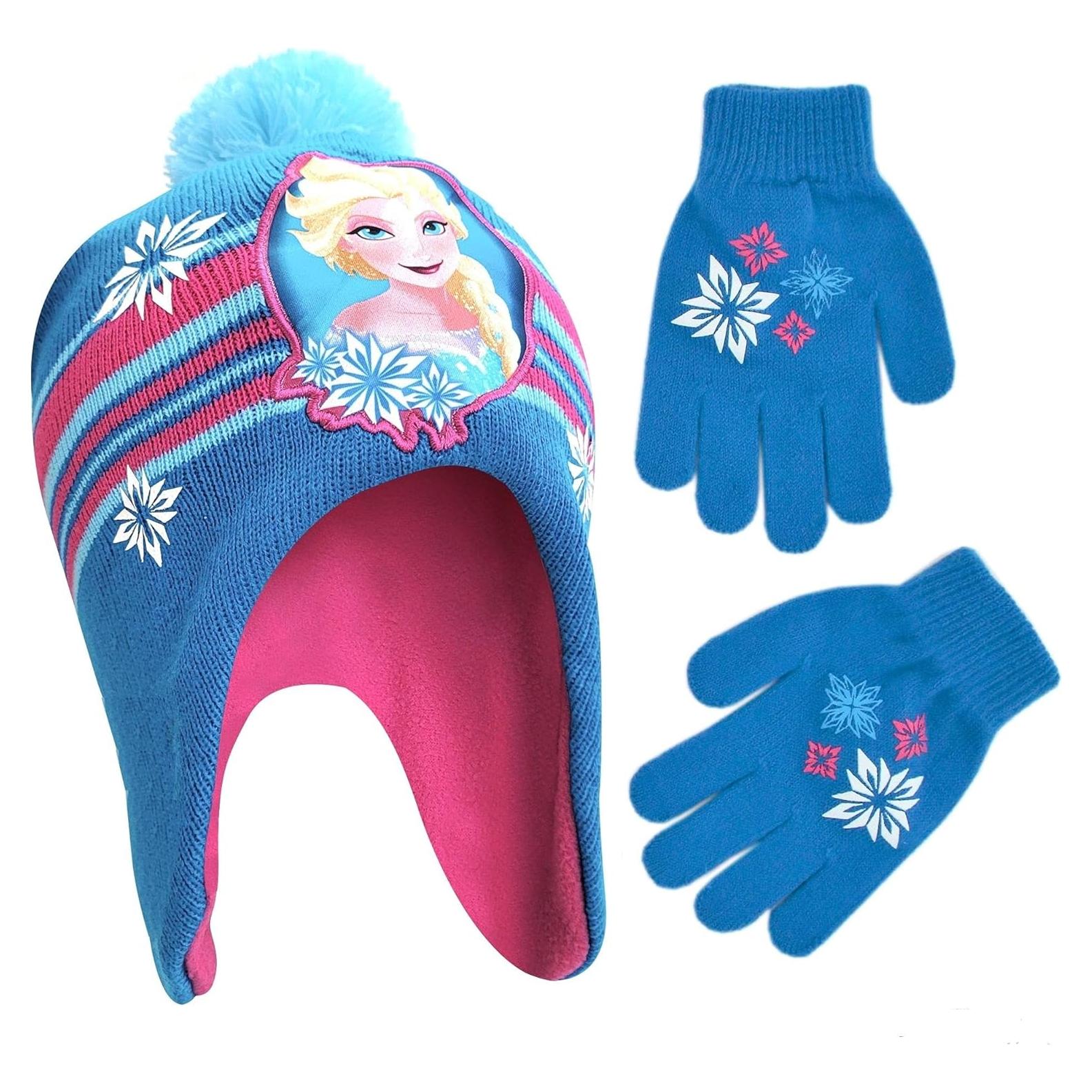 Conjunto gorro y guantes Disney Frozen Elsa Anna 4-7 años